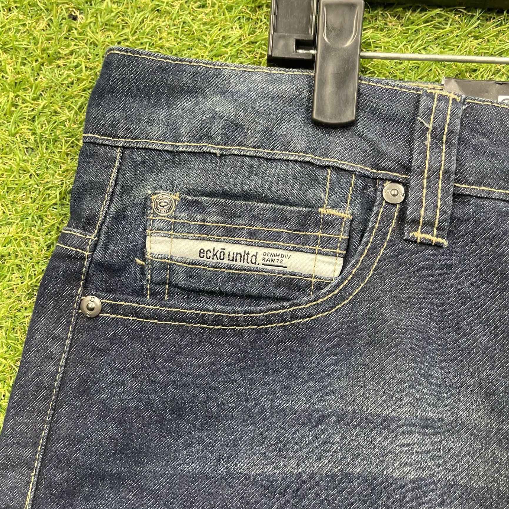 Ecko Unltd. ECKO UNLTD Shorts Mens 38 Blue Dark Wash Denim Relaxed Fit Grunge Punk Y2K NWT Size US 38 / EU 54 - 6 Thumbnail