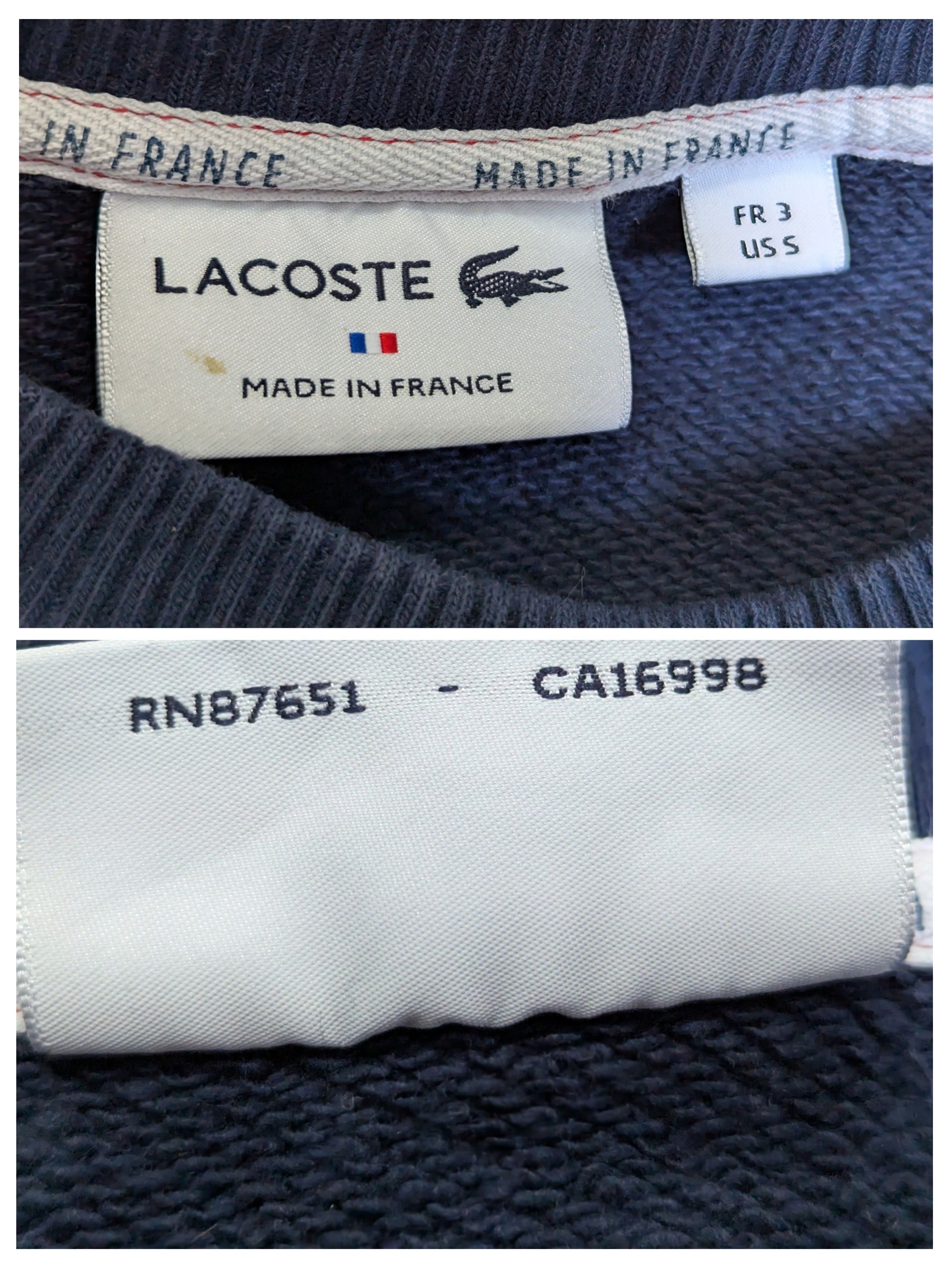 Lacoste LACOSTE Crew Neck Sweatshirt Made in France Size US S / EU 44-46 / 1 - 4 Thumbnail