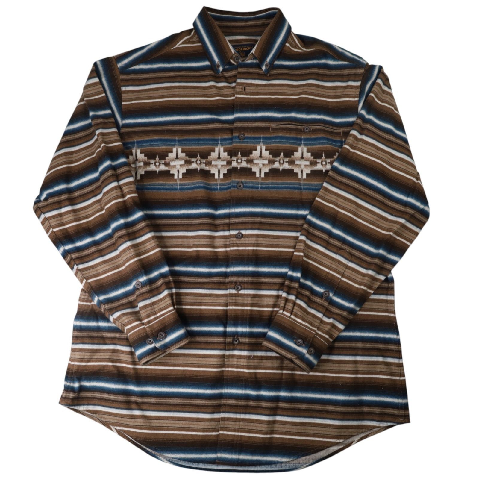 Vintage × Woolrich Woolen Mills Vintage Woolrich Aztec Design Thick Flannel Shirt Size US L / EU 52-54 / 3 - 1 Thumbnail