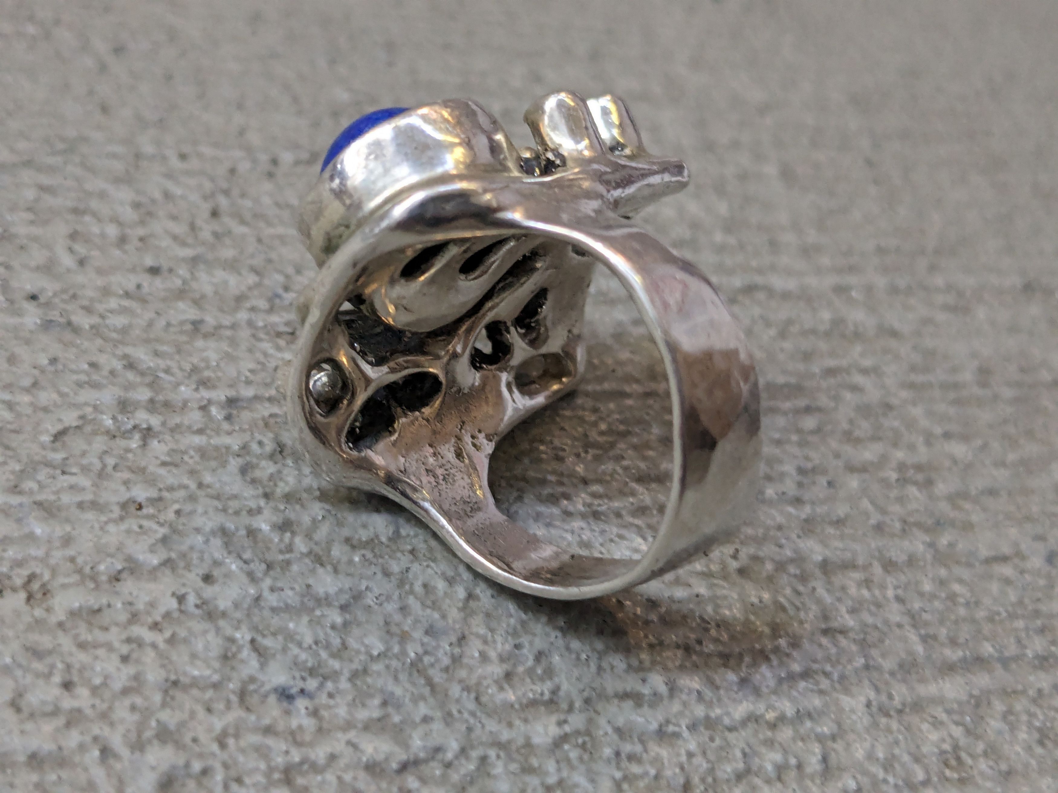 Jewelry × Vintage Vintage Sterling Silver Ring 7 Lapis Lazuli Modern Brutalist Size ONE SIZE - 8 Thumbnail