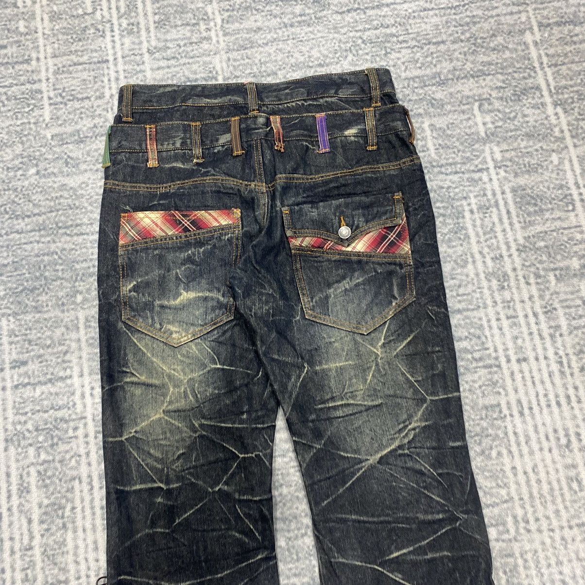 Japanese Brand × Vintage Sick☠️ Nylaus Double Waist Jeans 3Q Punk Grunge Mud Wash Size US 30 / EU 46 - 13 Thumbnail