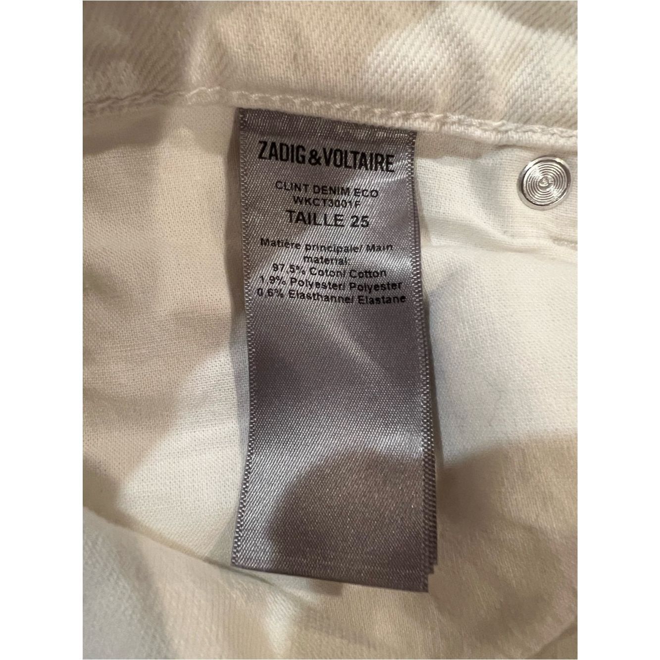 Zadig & Voltaire Zadig & Voltaire Clint White Straight Leg Jeans NWT Size 25 Size 25" / US 0 / IT 36 - 7 Thumbnail