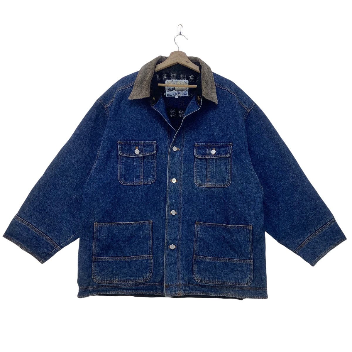 Kenzo Vintage Kenzo Sherpa Workwear Chore Heavy Denim Jacket Size US M / EU 48-50 / 2 - 3 Thumbnail