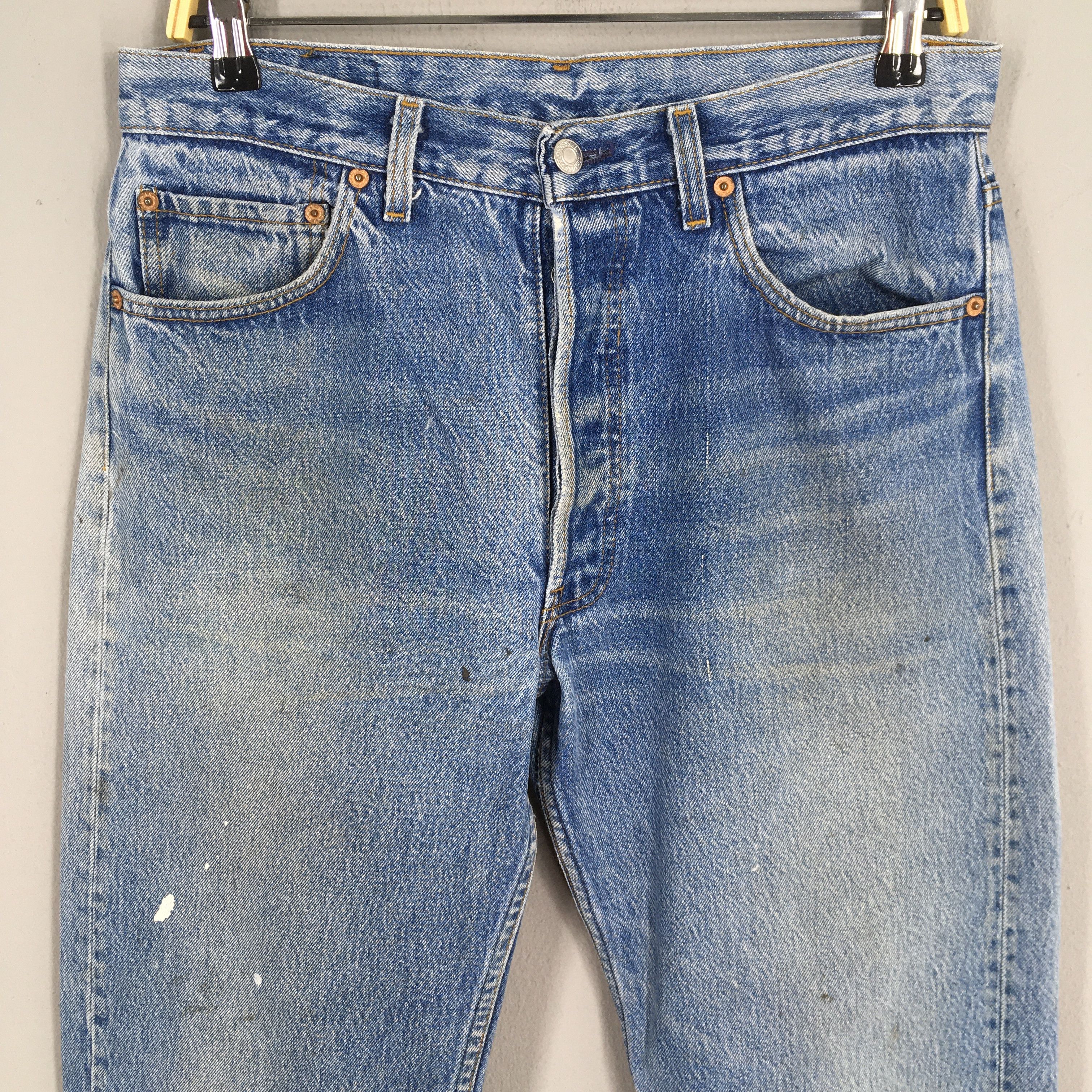Levi's Size 30x28 Vintage 90s Levi's 501 Faded Blue Jeans S2018 Size US 30 / EU 46 - 2 Thumbnail