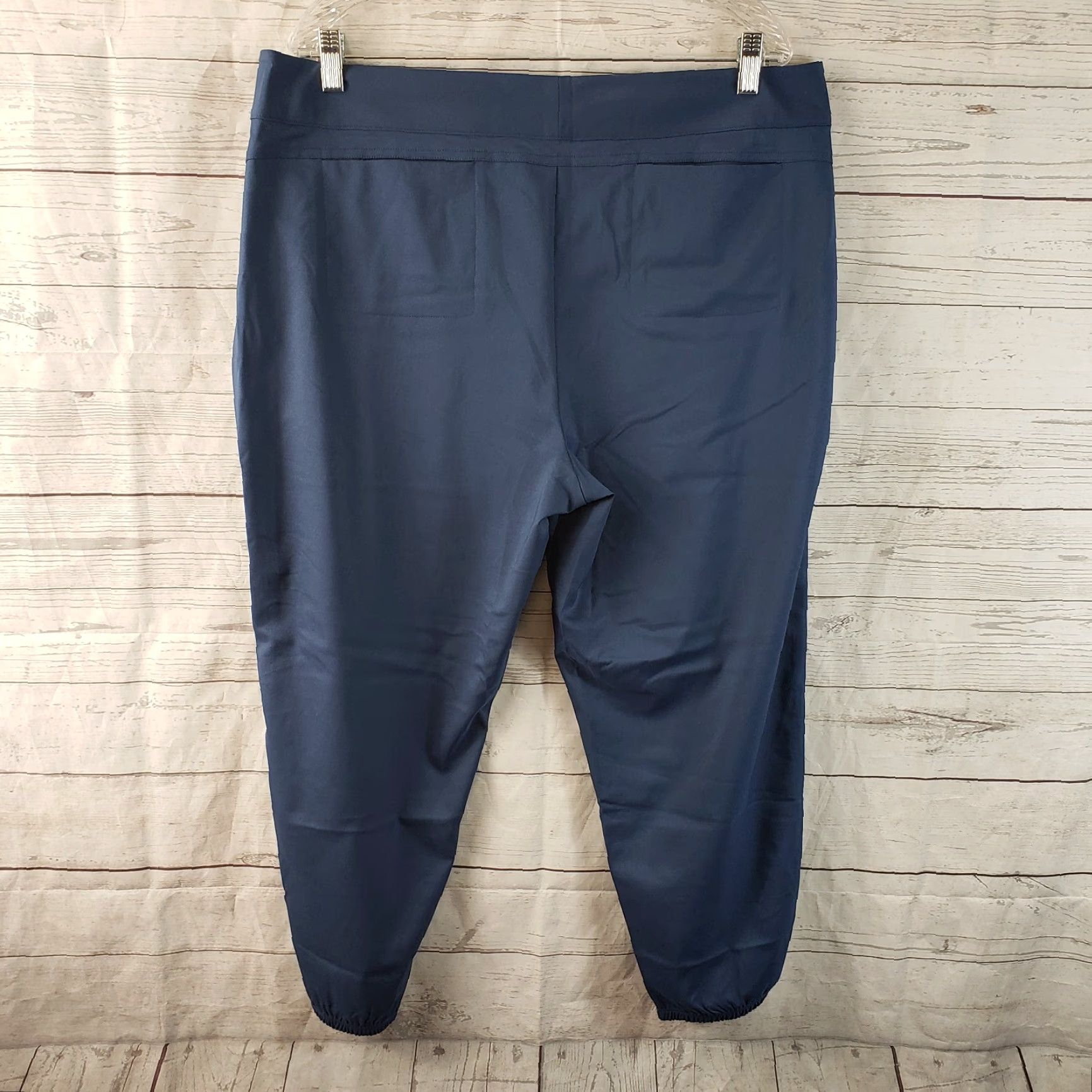 Vintage Zuda Womens Cropped Pants Sz Large Petite Blue High Rise Pants Size 36" / US 14 / IT 50 - 3 Thumbnail