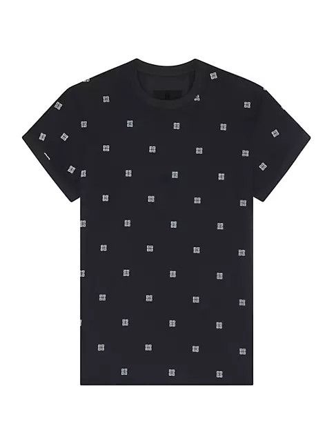 Givenchy o1srvl11e0924 Double Layered Slim Fit T-Shirt 4G Tulle Black Size L / US 10 / IT 46 - 1 Thumbnail