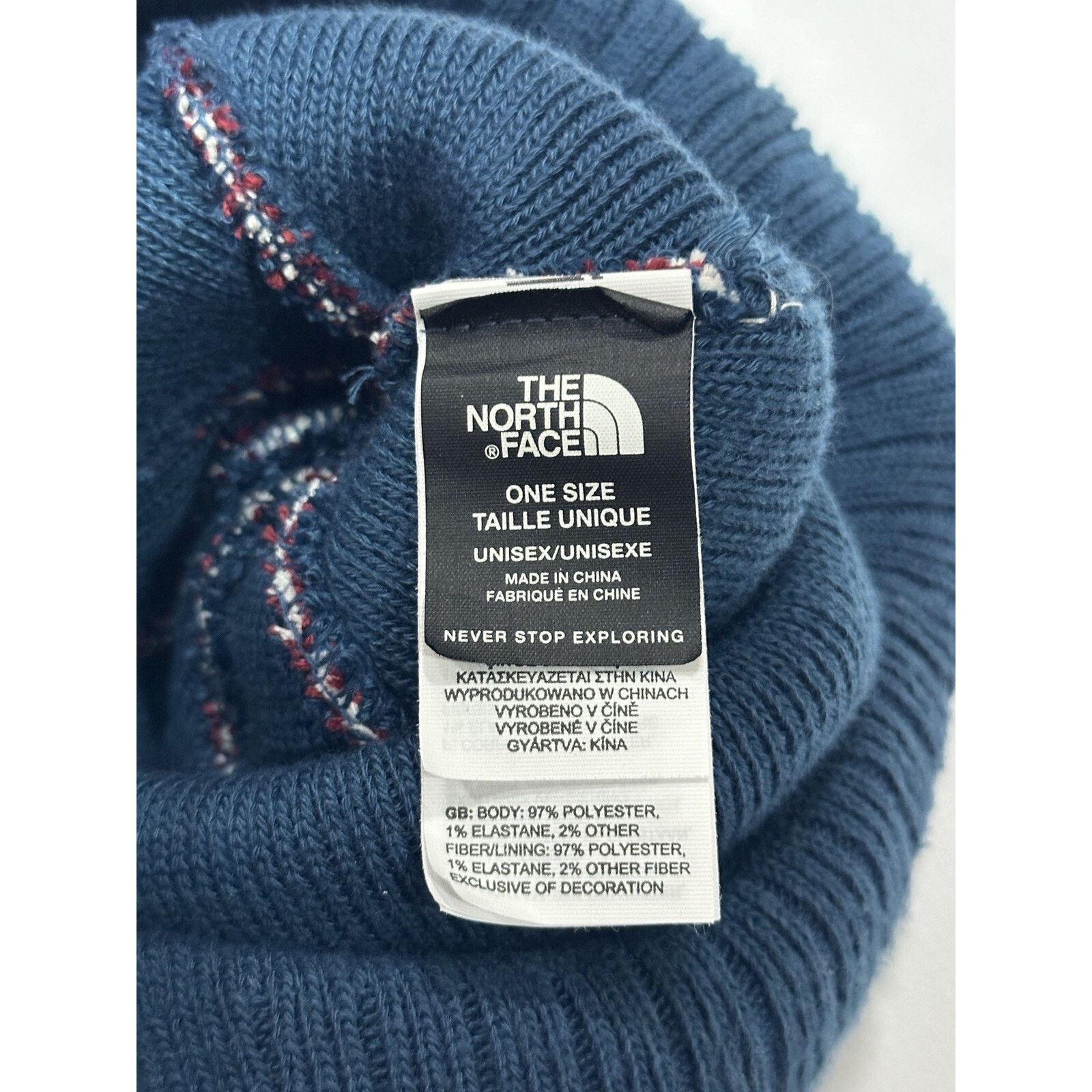 The North Face Recycled Red/Blue Pom - The North Face Unisex Hat Size ONE SIZE - 4 Thumbnail