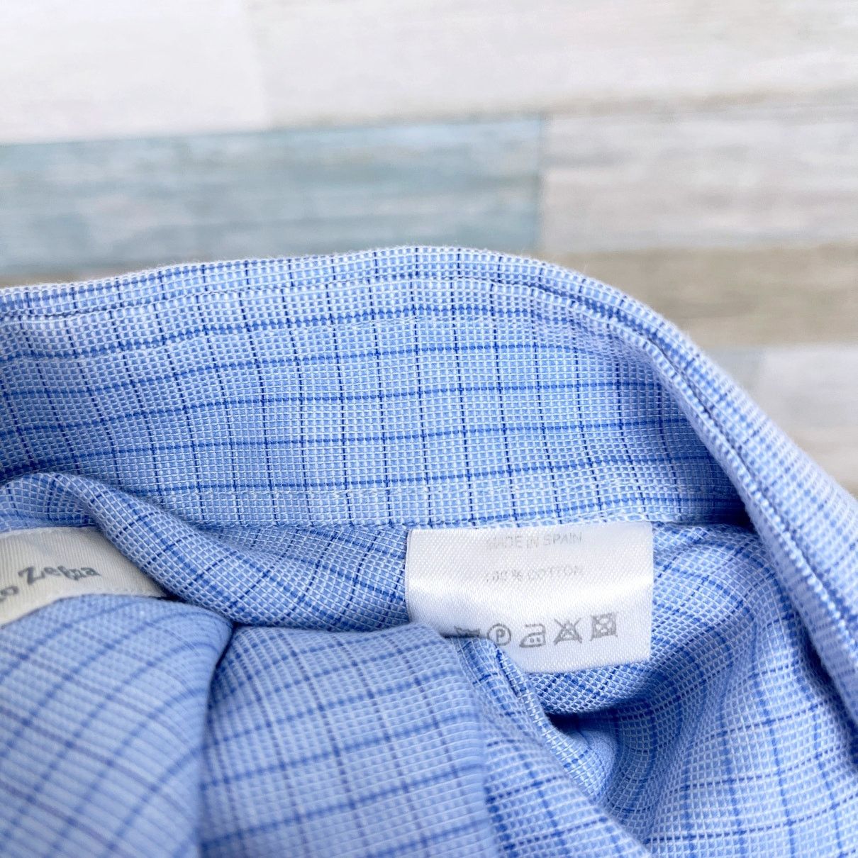 Ermenegildo Zegna Ermenegildo Zegna Check Point Collar Dress Shirt Blue Men 44 Size US XL / EU 56 / 4 - 6 Thumbnail