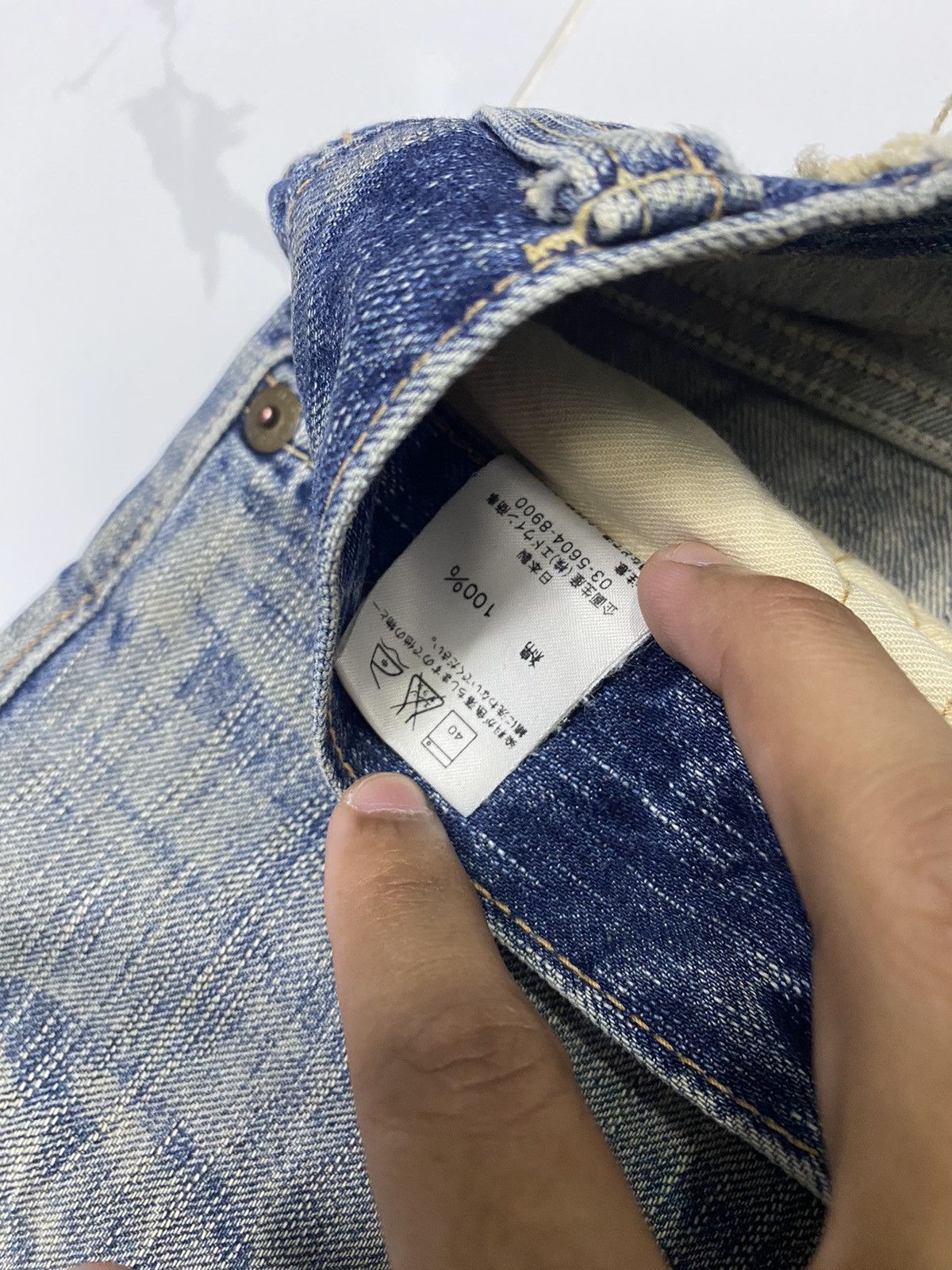 Edwin 🔥FLARE JEANS EDWIN 503 BLUE TRIP DISTRESSED DENIM JEANS Size US 32 / EU 48 - 10 Thumbnail