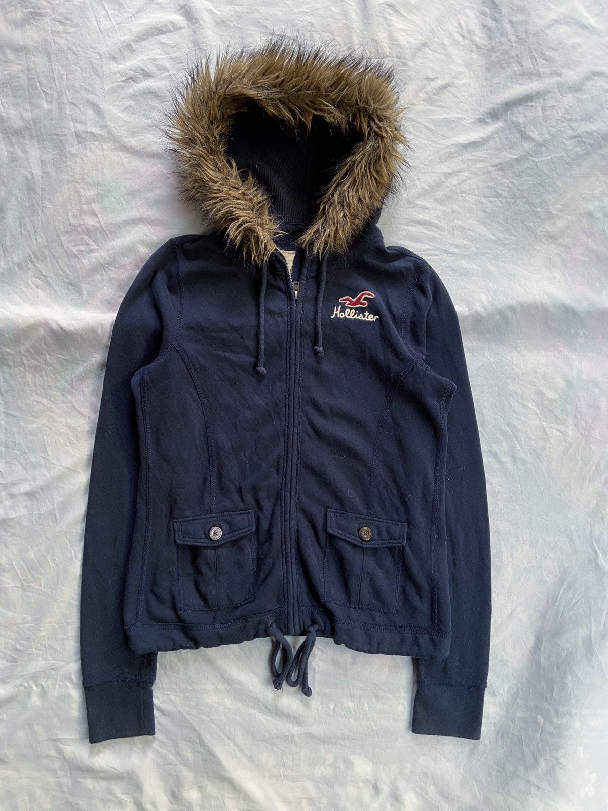 HOLLISTER FAUX FUR ZIP HOODIE