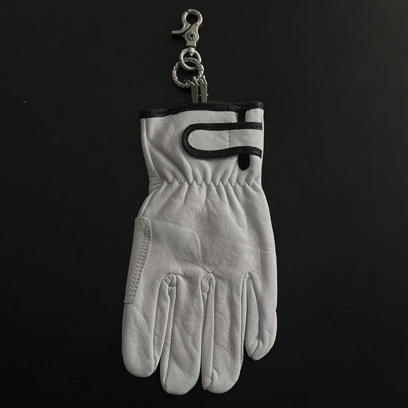 Jewelry Brown Leather Motorcycle Gloves Attachment for Pants Size ONE SIZE - 3 Thumbnail