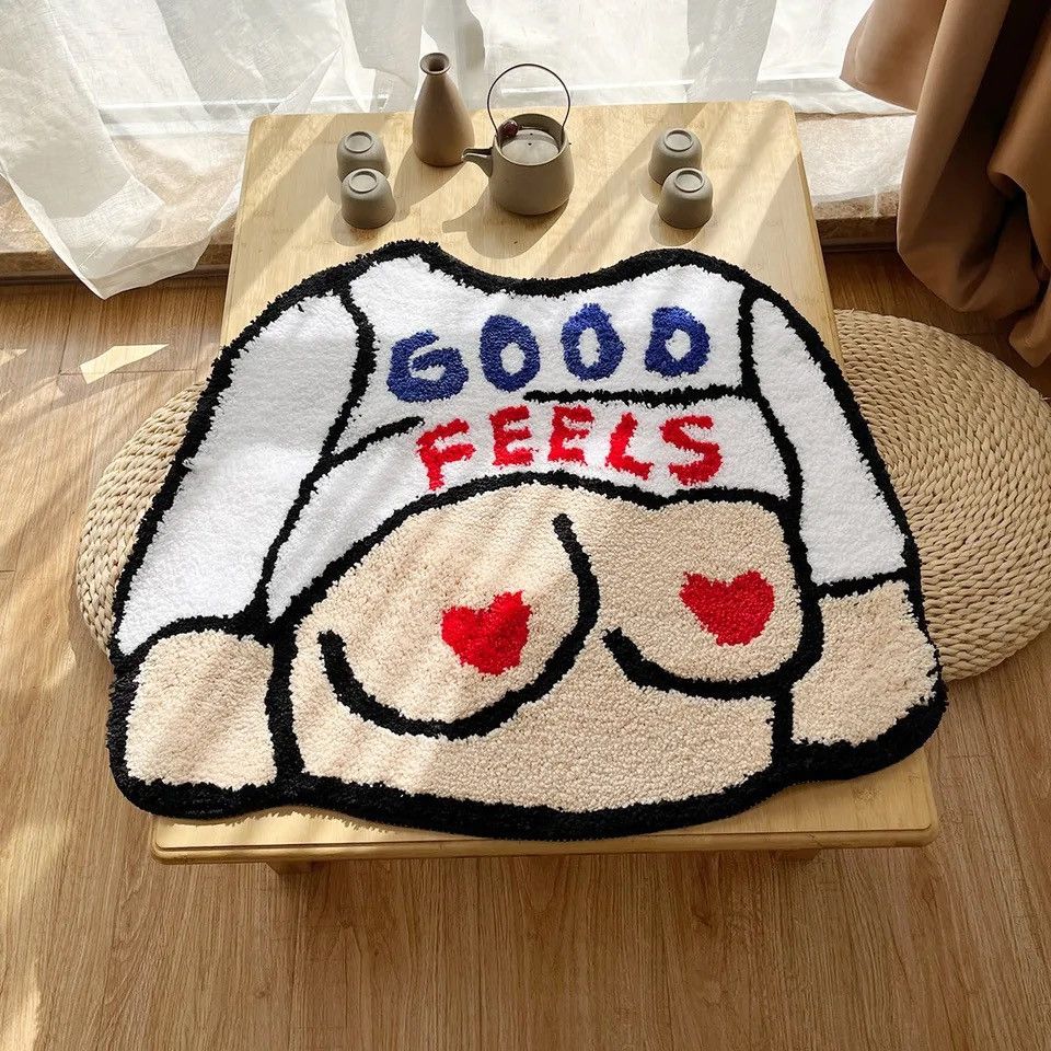 Vintage Breast Rug Bath Mat Tufted Carpet Size ONE SIZE - 2 Thumbnail