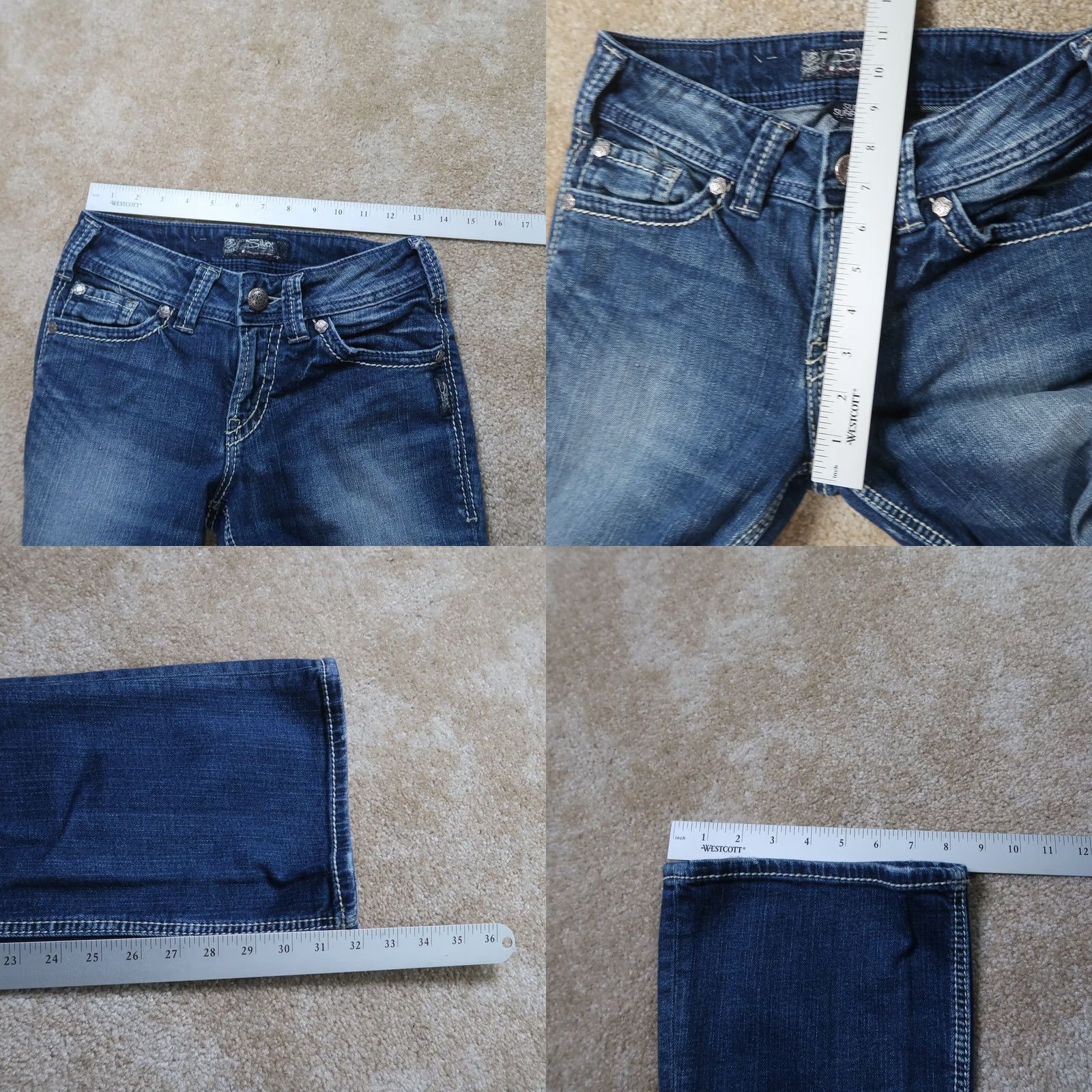Silver Jeans Co. Silver Jeans Suki Bootcut Jeans Women's 25x32 Blue Denim Stretch Regular 5-Pocket Pants Size 42" / US 20 - 8 Thumbnail
