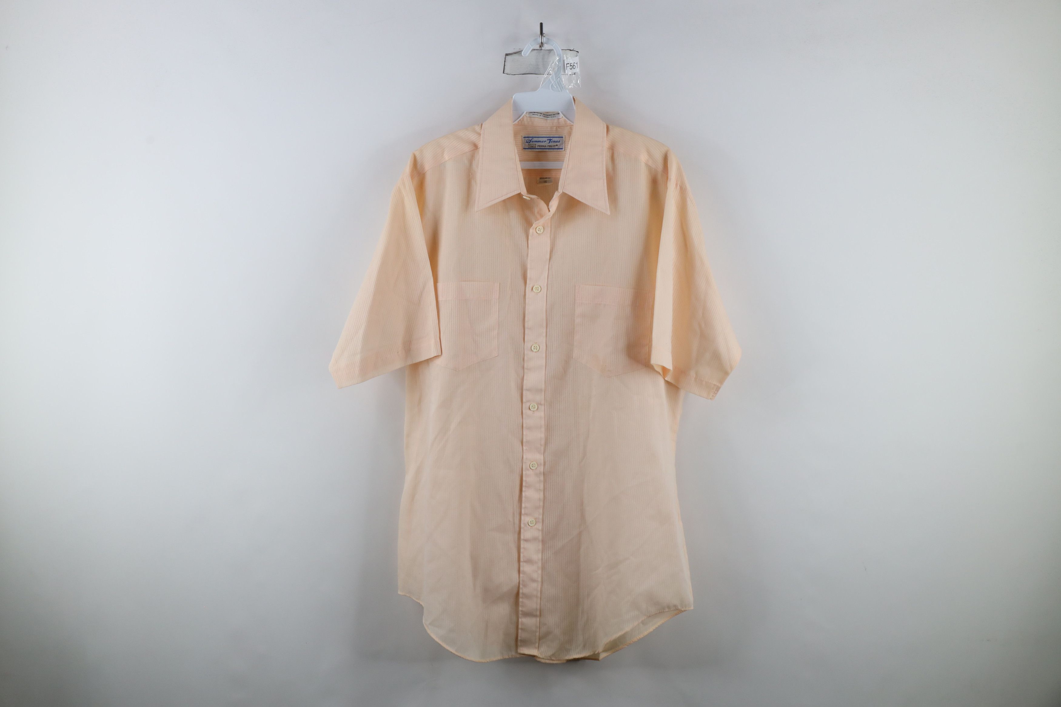 Vintage Vintage 70s Streetwear Short Sleeve Button Shirt Pink Size US L / EU 52-54 / 3 - 1 Thumbnail