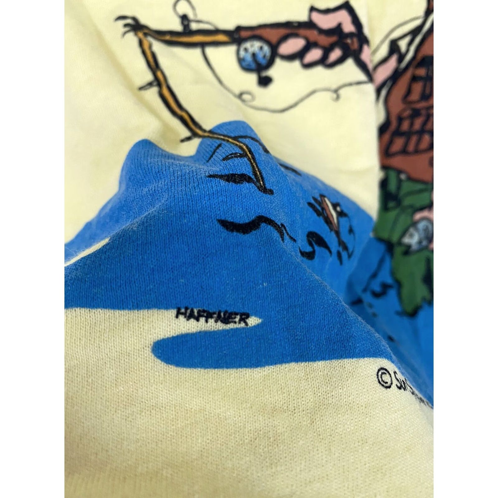 Vintage VTG 80s The Fisherman Novelty Thin Burnout Bold Graphic T-Shirt XL Men Yellow Short Sleeve Shirt Mens Booled? Size US XL / EU 56 / 4 - 4 Thumbnail