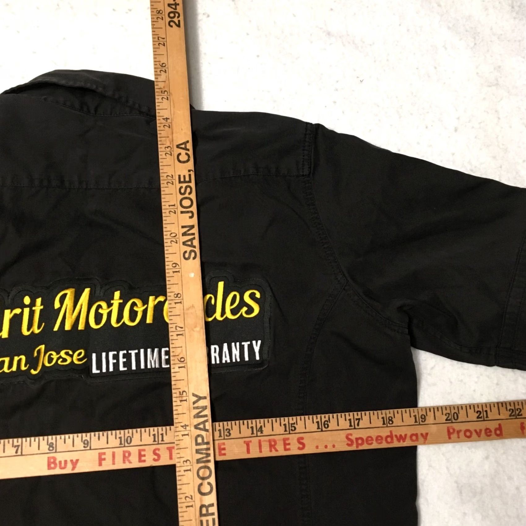 Vintage Throttle Threads Spirit Triumph Women's shirt Button-Up M Black Double-Sided Logo Casual Modern Motorcycle Size M / US 6-8 / IT 42-44 - 2 Thumbnail