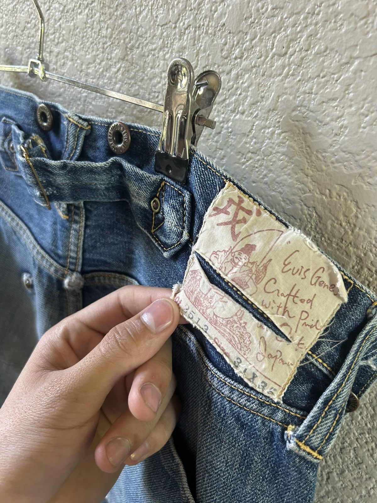 Evisu Crazy Rare Evisu Genes Buckleback Double Knee Selvedge Jeans Size US 30 / EU 46 - 6 Thumbnail