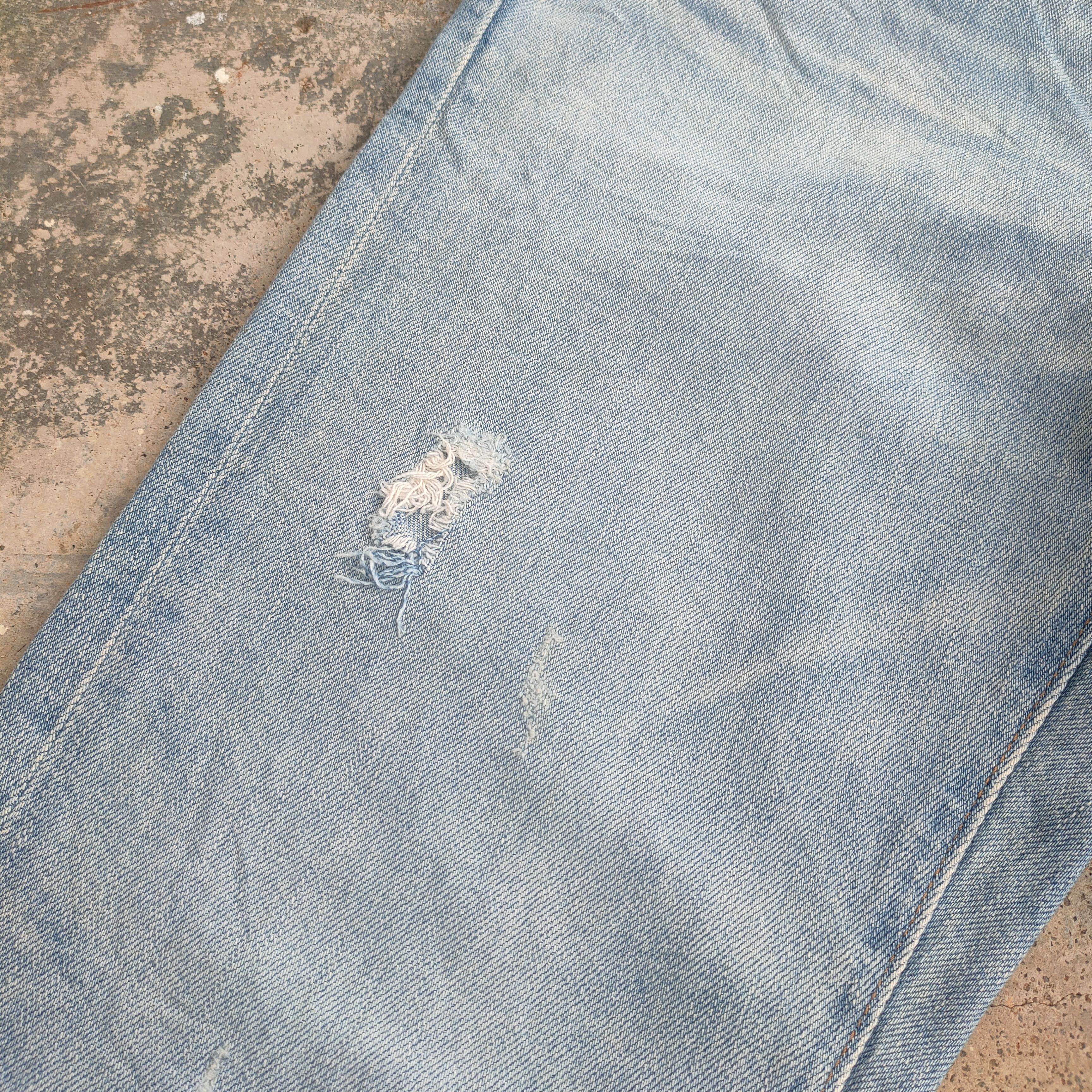 Black Label × Japanese Brand × Jean VINTAGE JAPANESE STRAIGHT FADED RIPPED DENIM JEANS PANTS Size US 35 - 4 Thumbnail