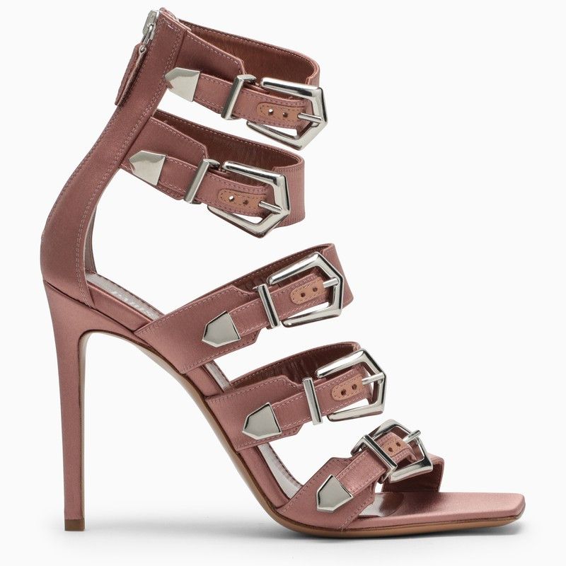 image of Paris Texas Ursula 105 High Sandal In Dark Pink Satin, Women's (Size 9)