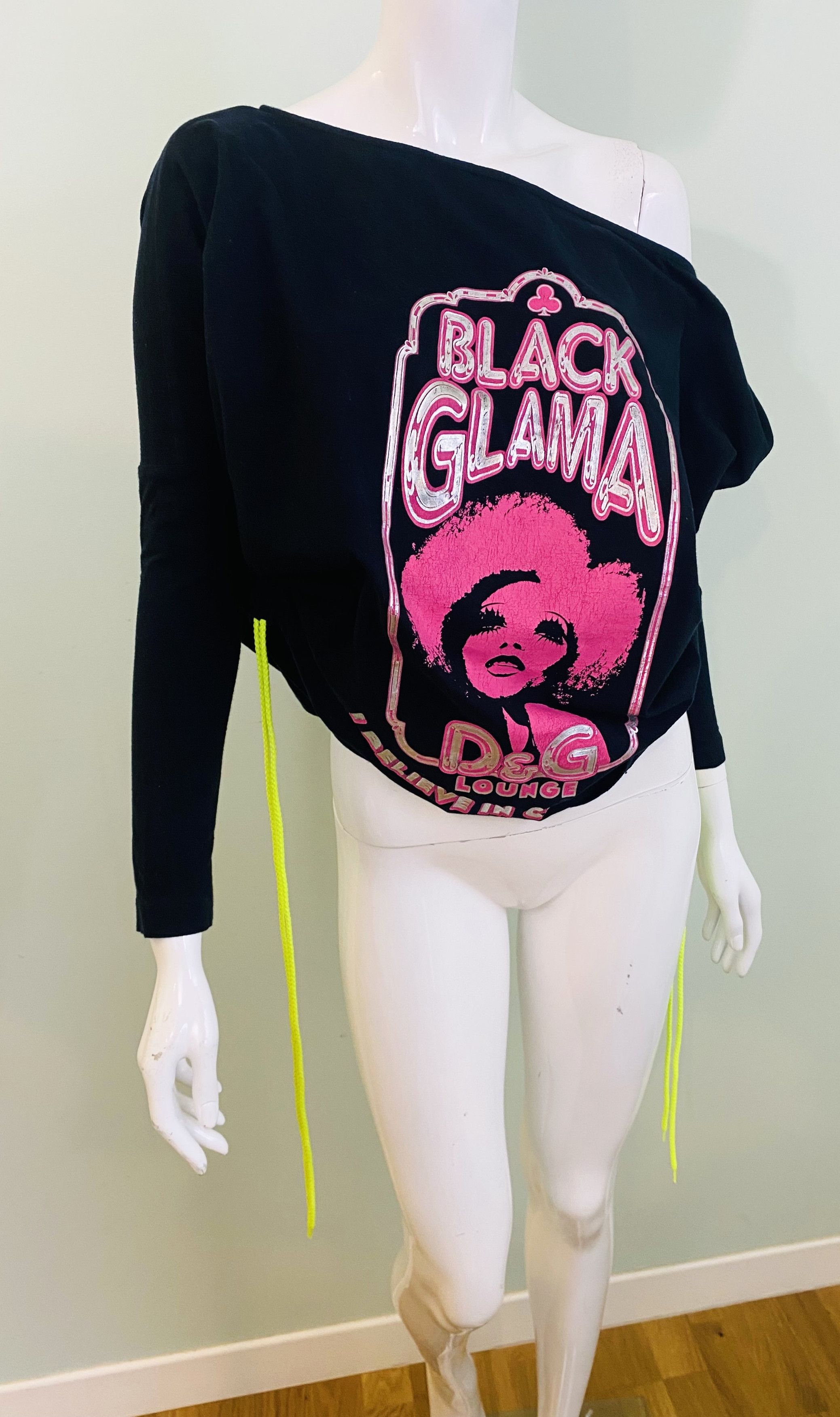 Dolce & Gabbana Dolce & Gabbana Black Glama Neon Graphic Top Dress Size M / US 6-8 / IT 42-44 - 6 Thumbnail