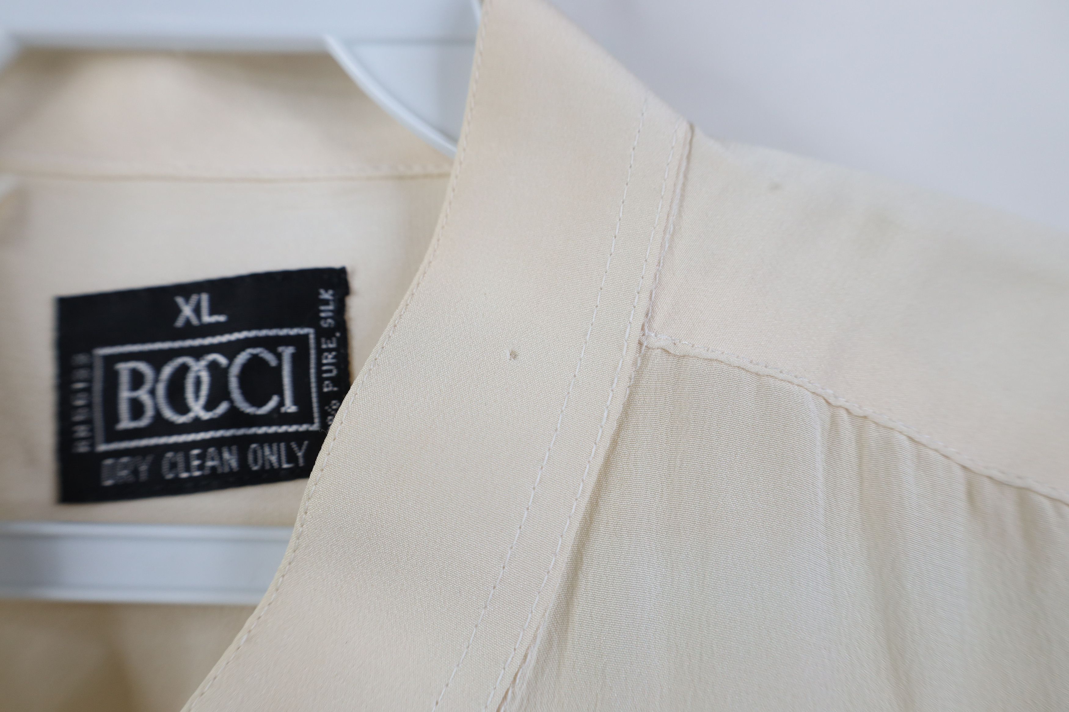 Vintage Vintage 90s Streetwear Sheer Silk Band Collar Button Shirt Size US XL / EU 56 / 4 - 7 Thumbnail