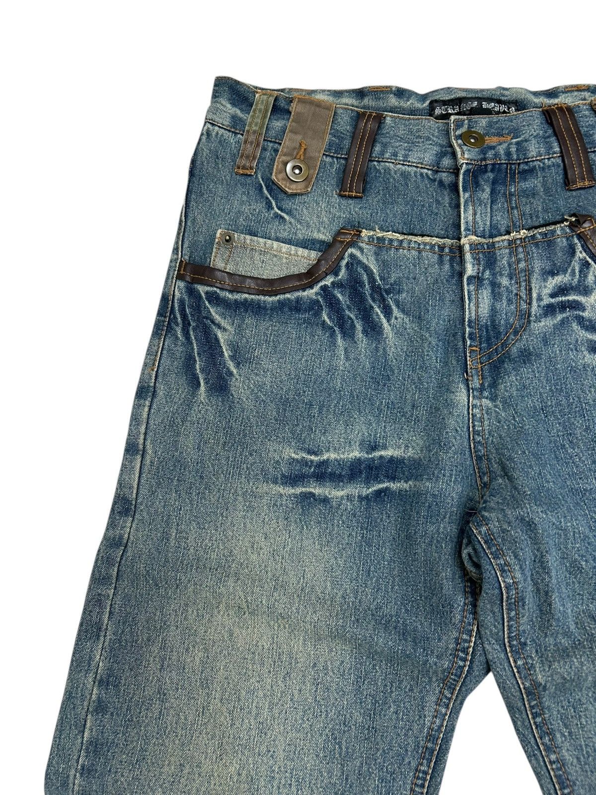 GOSTAR DE FUGA Strange Heaven Double Waist Clawn Mark Whisker Light Washed Size US 30 / EU 46 - 8 Thumbnail
