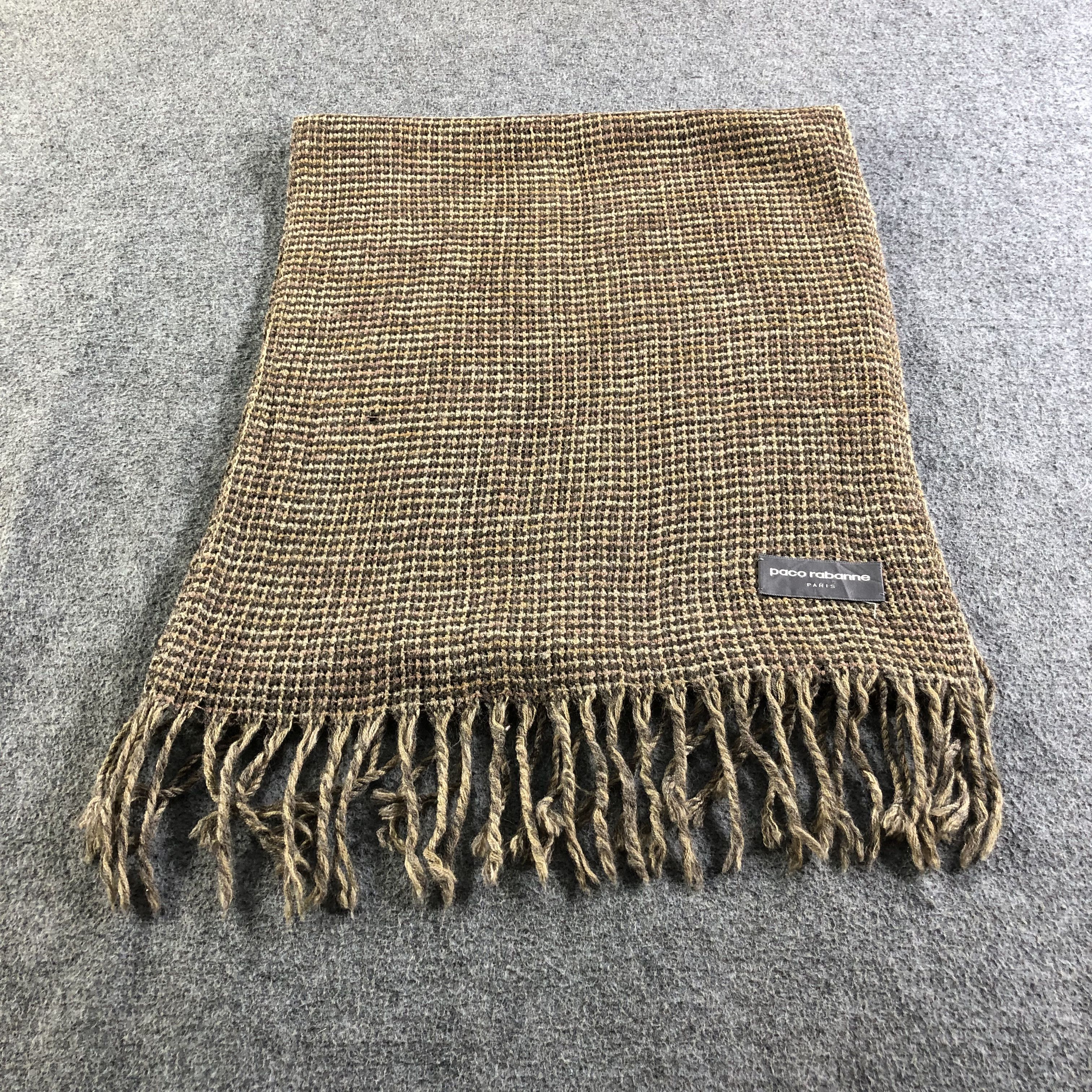 Vintage Paco Rabanne Wool Scarf Muffler Neckwear V2169 Size ONE SIZE - 2 Thumbnail
