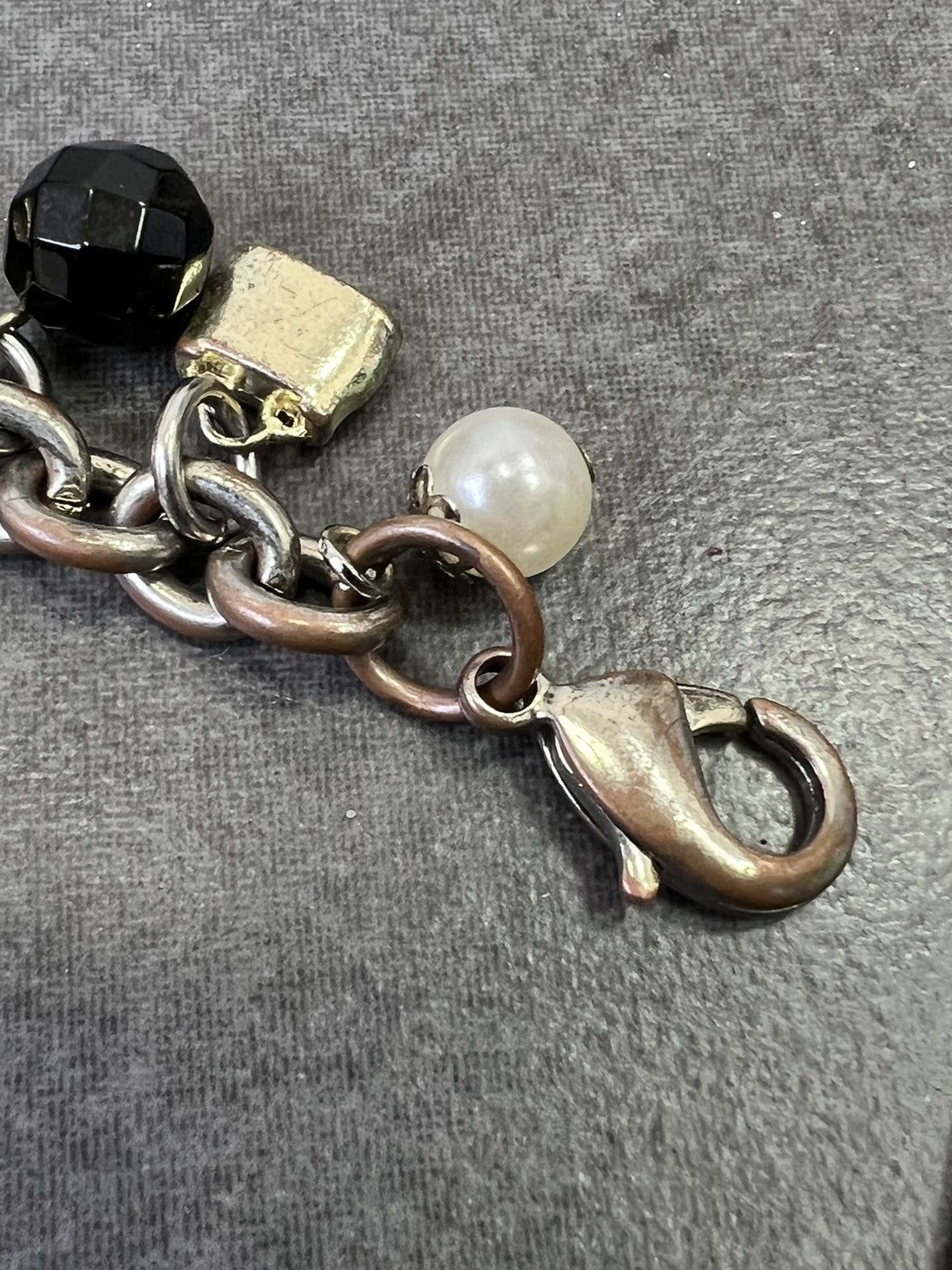 Designer × Dolce & Gabbana × Vintage DOLCE & GABBANA Jewerly Bracelet Silver Black Chain Vintage Size ONE SIZE - 4 Thumbnail