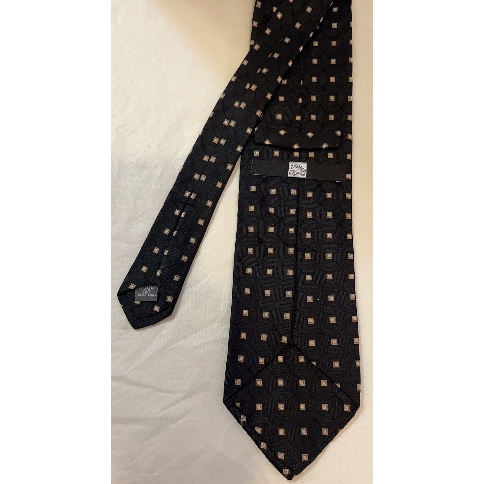 Saks Fifth Avenue Saks Fifth Avenue Silk Neck Tie ~ Black ~ Size ONE SIZE - 5 Thumbnail