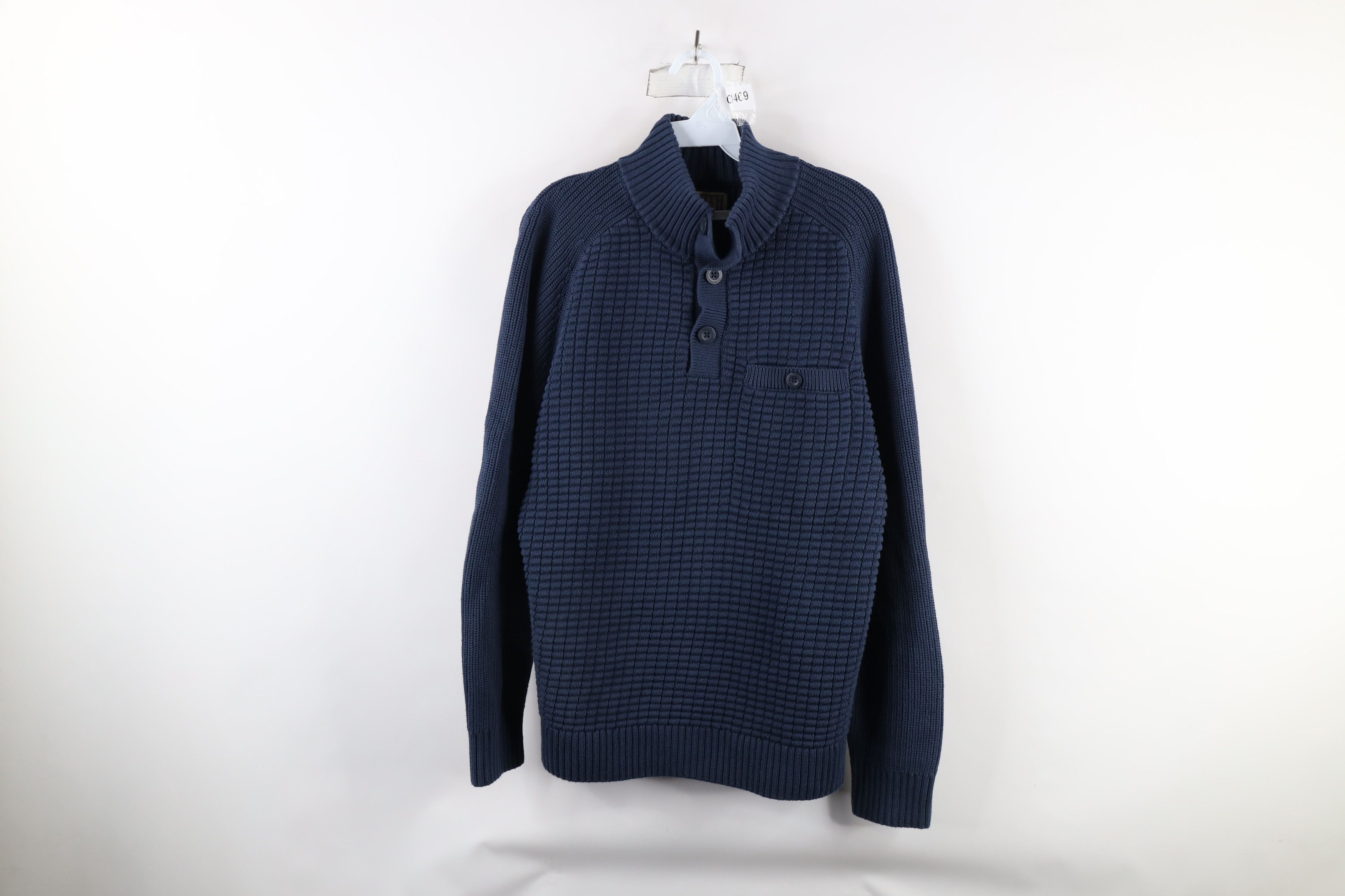 Duluth Trading Company × Vintage Duluth Trading Co Burly Retirement Button Mock Neck Sweater Size US L / EU 52-54 / 3 - 1 Thumbnail