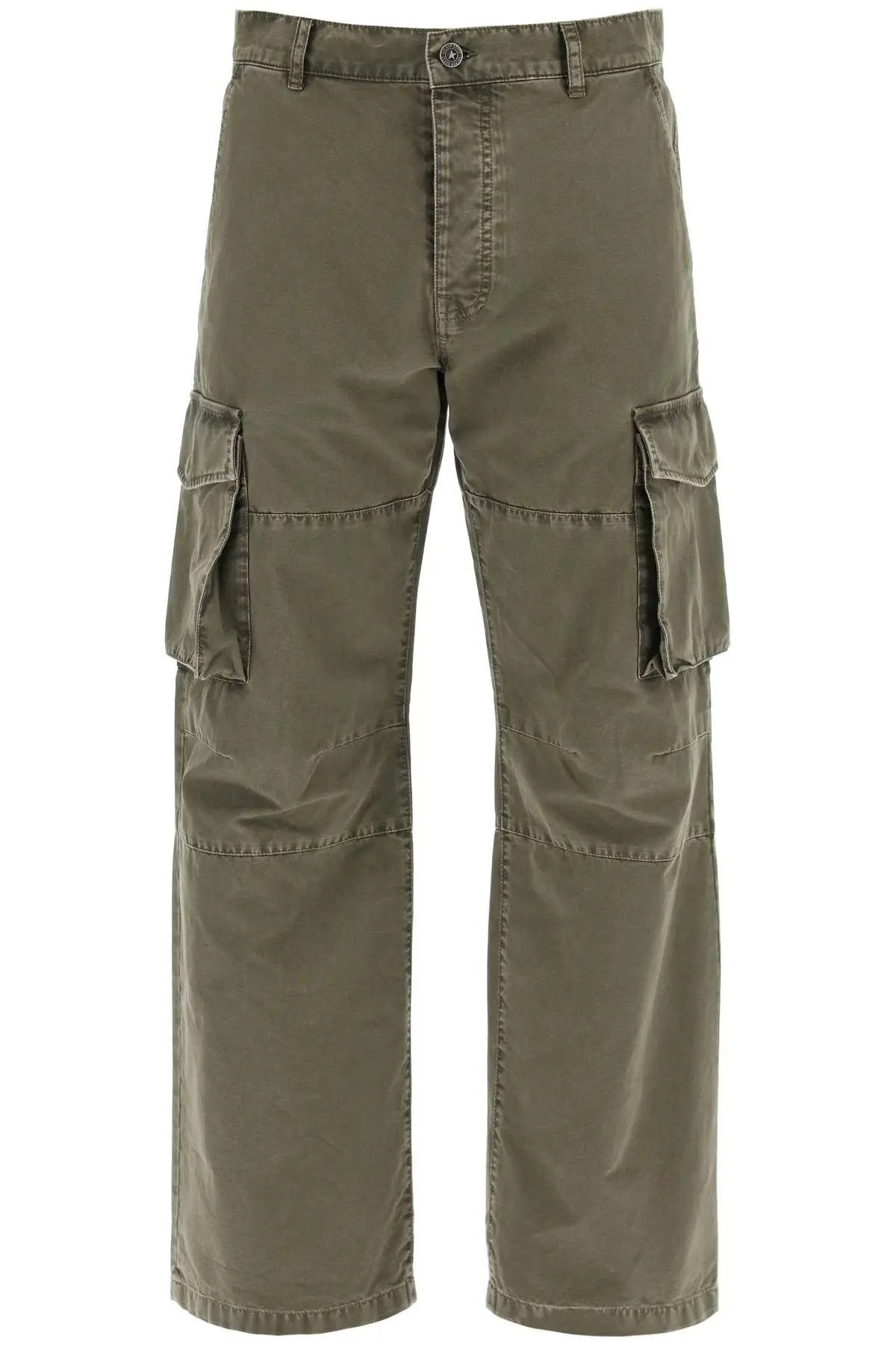 Image of Golden Goose O1S22I1N0324 Cargo Canvas Pant In Green Khaki, Men's (Size 36)