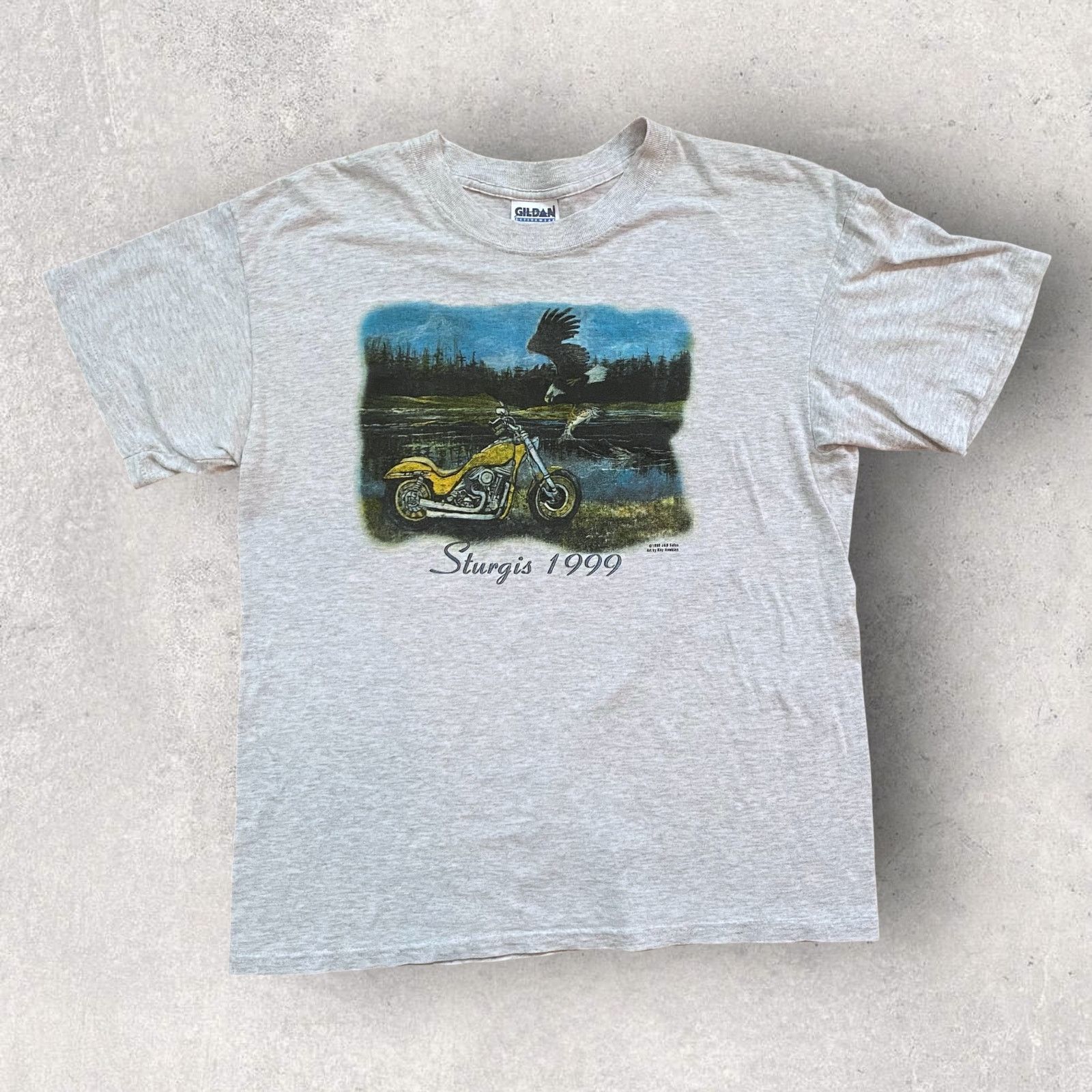 Harley Davidson × Vintage Vintage Sturgis 1999 Biker Motorcycle Eagle T Shirt Size US L / EU 52-54 / 3 - 1 Thumbnail