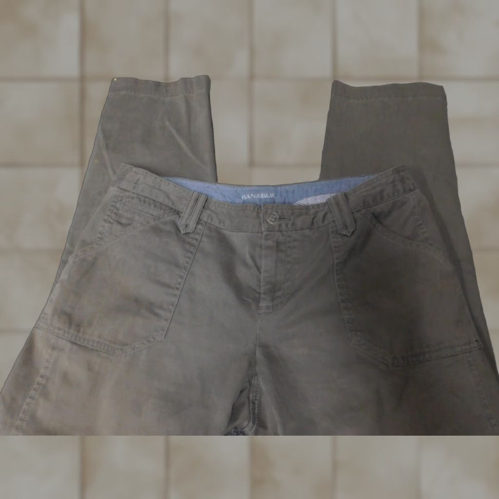 Banana Republic Banana Republic Womens Pants 30X26 Gray STRAIGHT Chino Regular Knit Cotton Straight Leg Girls Womens Size 30" / US 8 / IT 44 - 1 Thumbnail