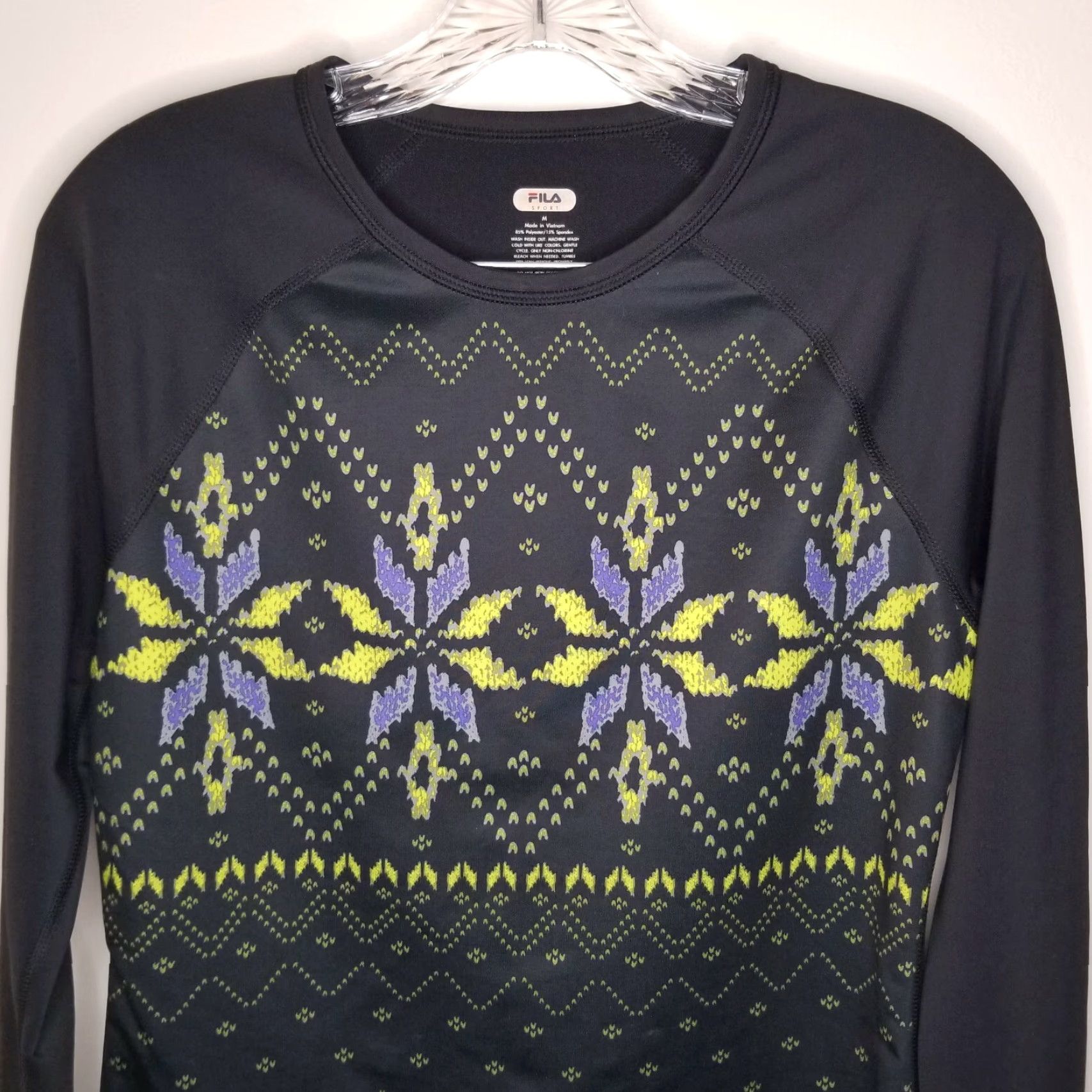 Fila Fila Sport Womens Black Long Sleeve Activewear Top M T-Shirt Woman Size M Black Activewear Sports Shirt Women Size M / US 6-8 / IT 42-44 - 2 Thumbnail