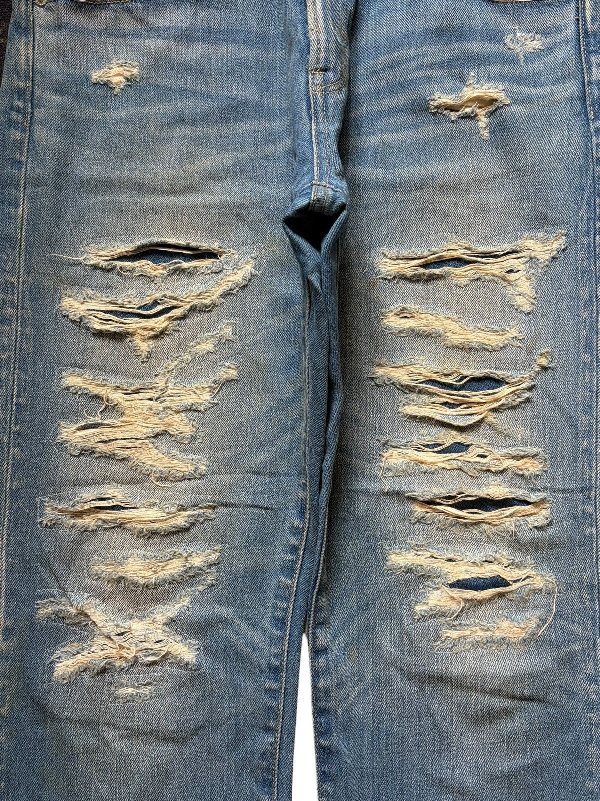 MOUSSY Vintage Azul Moussy Patches Distressed Jeans Size 32" / US 10 / IT 46 - 3 Thumbnail
