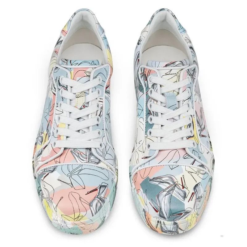 Christian Louboutin o1s1wg110924 Louis Junior Low Top Sneaker in Multicolor Size US 8 / EU 41 - 5 Thumbnail
