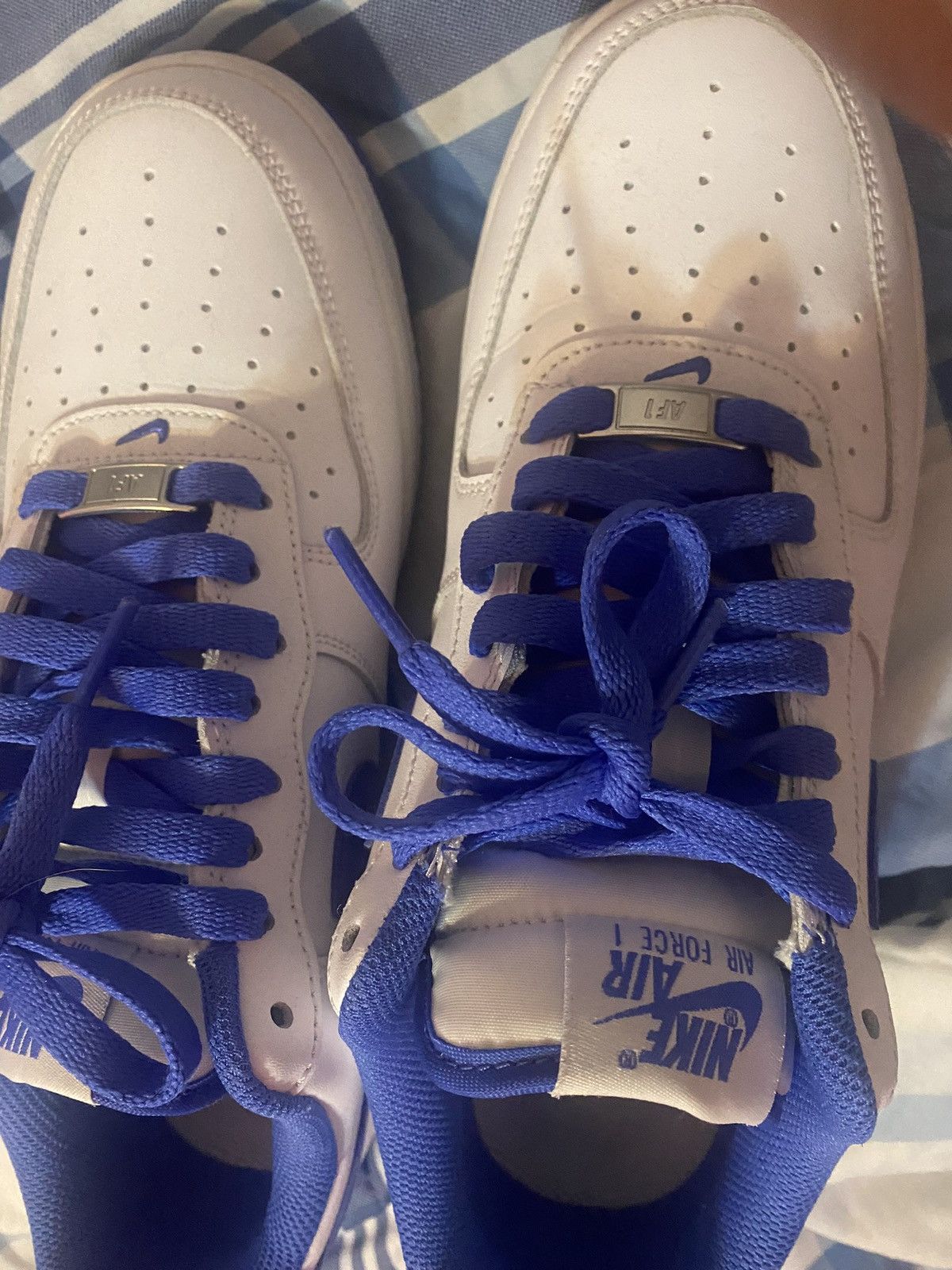 Nike Nike air force 1 (white + blue colorway) Size US 8.5 / EU 41-42 - 2 Thumbnail