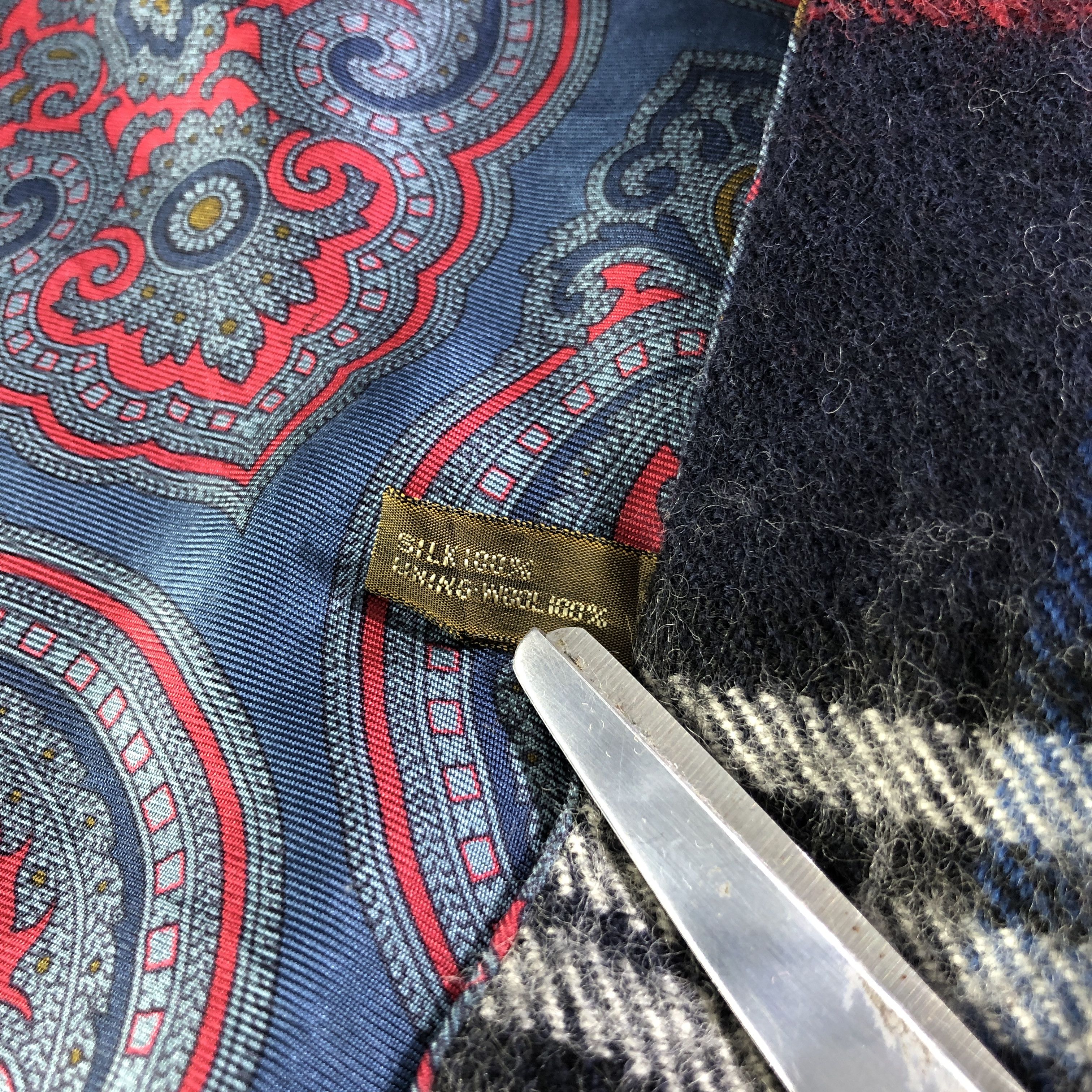 Vintage Rafaello Paisley Silk/Wool Scarf Muffler Neckwear V2785 Size ONE SIZE - 7 Thumbnail