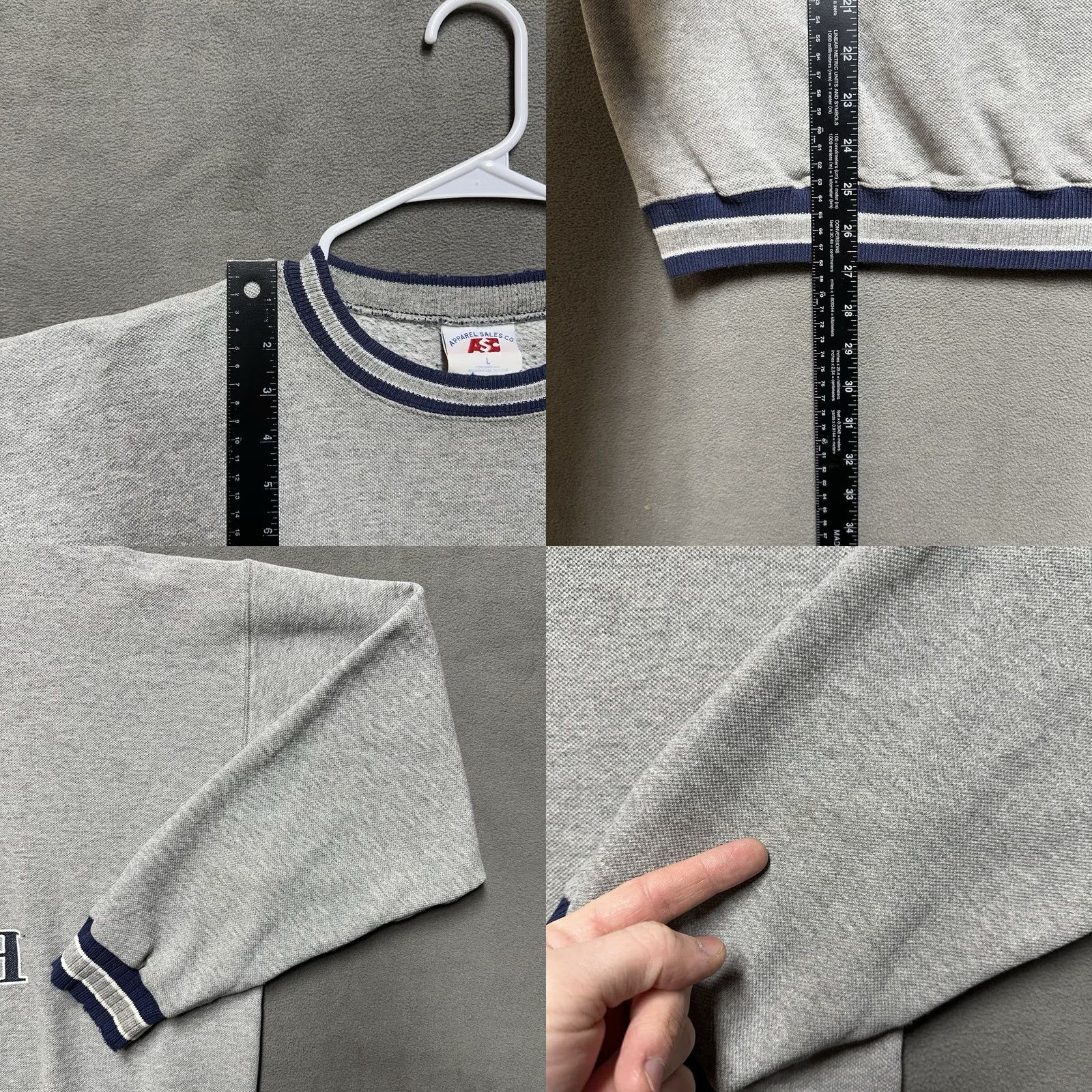 Vintage Vintage Notre Dame Sweatshirt Large Gray Crew Neck Fighting Irish Football Mens Size US L / EU 52-54 / 3 - 8 Thumbnail