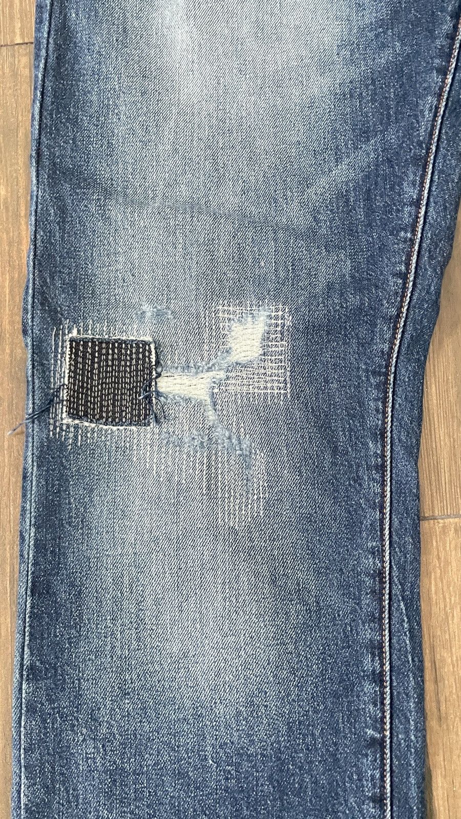 FDMTL FDMTL CLASSIC FIT BORO PATCHWORK DESIGN SELVEDGE DENIM Size US 32 / EU 48 - 3 Thumbnail