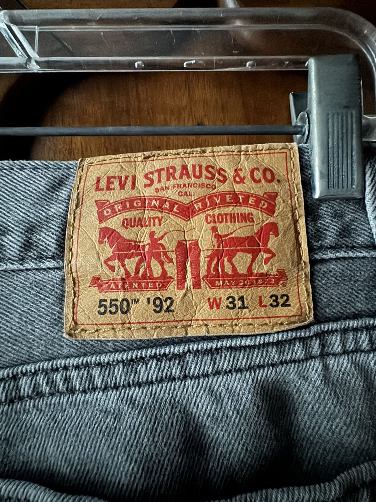 Levi's 550 1992 Style Grey Denim Jeans Size US 31 - 5 Thumbnail