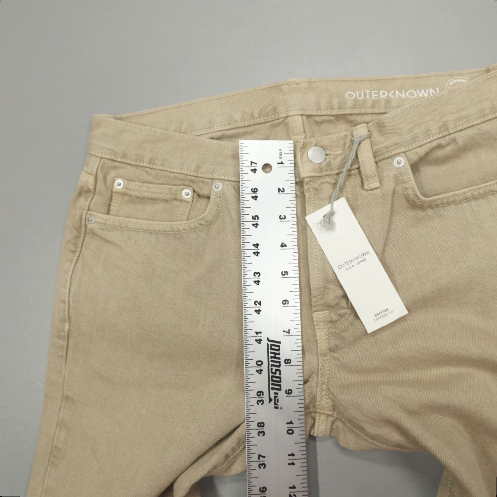 Outerknown Outerknown Sea Jeans Drifter Tapered Fit 31x32 Denim Khaki Organic Cotton Jeans Regular Men 5-Pocket Button Logo Vintage No Size US 31 - 6 Thumbnail