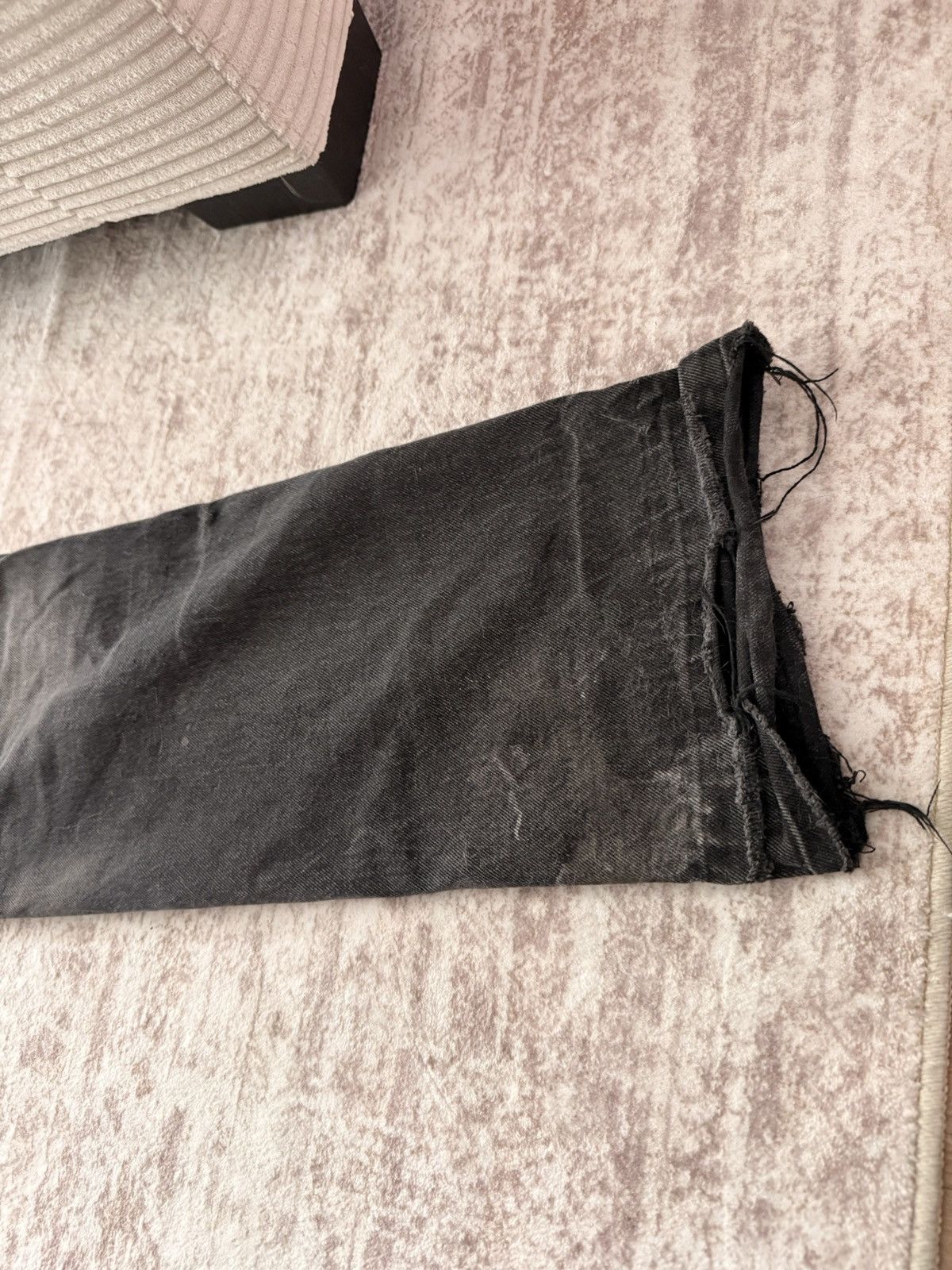 Other Distressed Black Denim Jeans with Frayed Hem Size US 31 - 7 Thumbnail