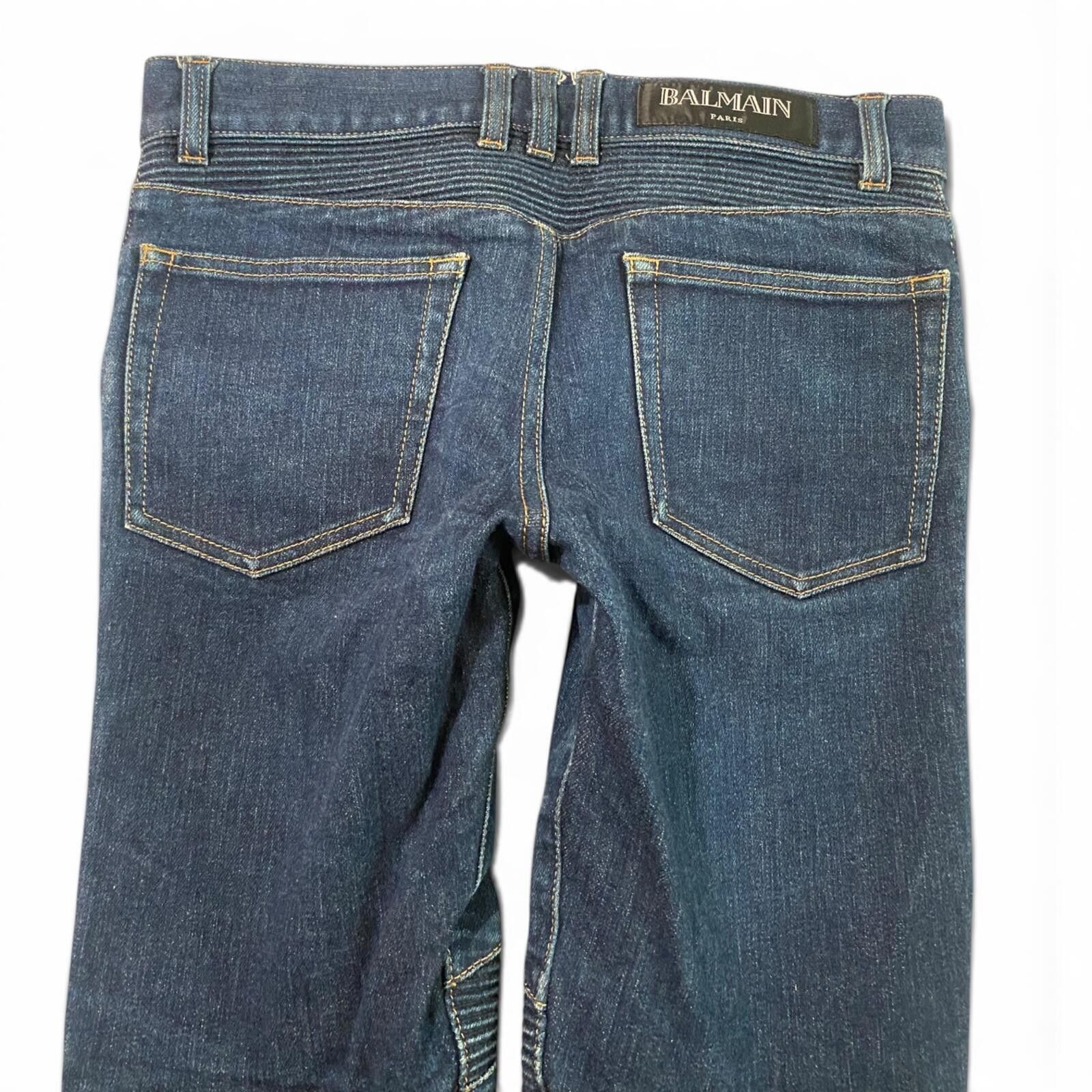 Balmain Balmain Raw Indigo Biker Denim Size US 28 / EU 44 - 5 Thumbnail