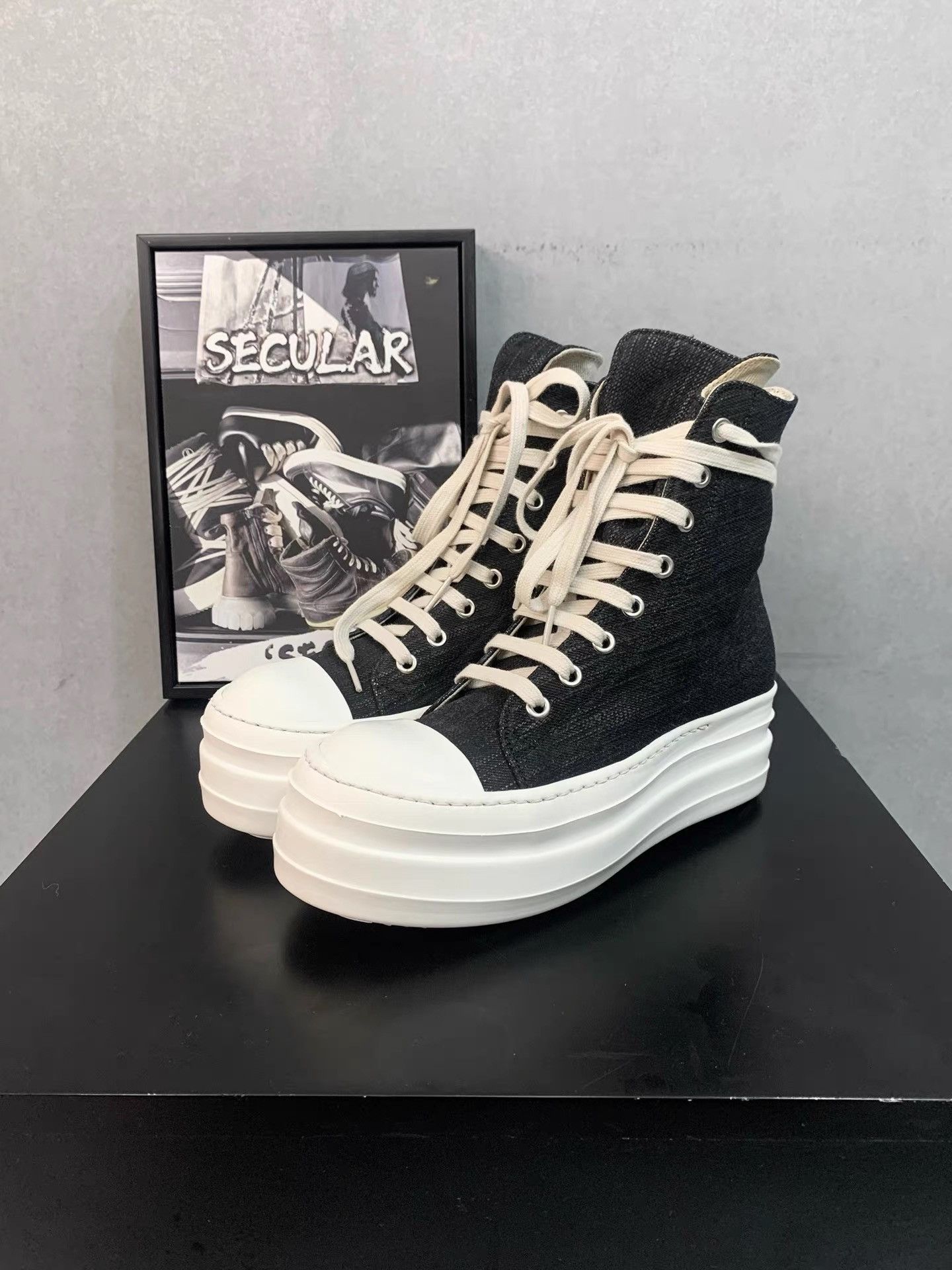 Rick Owens Rick Owens Waxed Double Stacked Ramones K34 Size US 6 / IT 36 - 3 Thumbnail