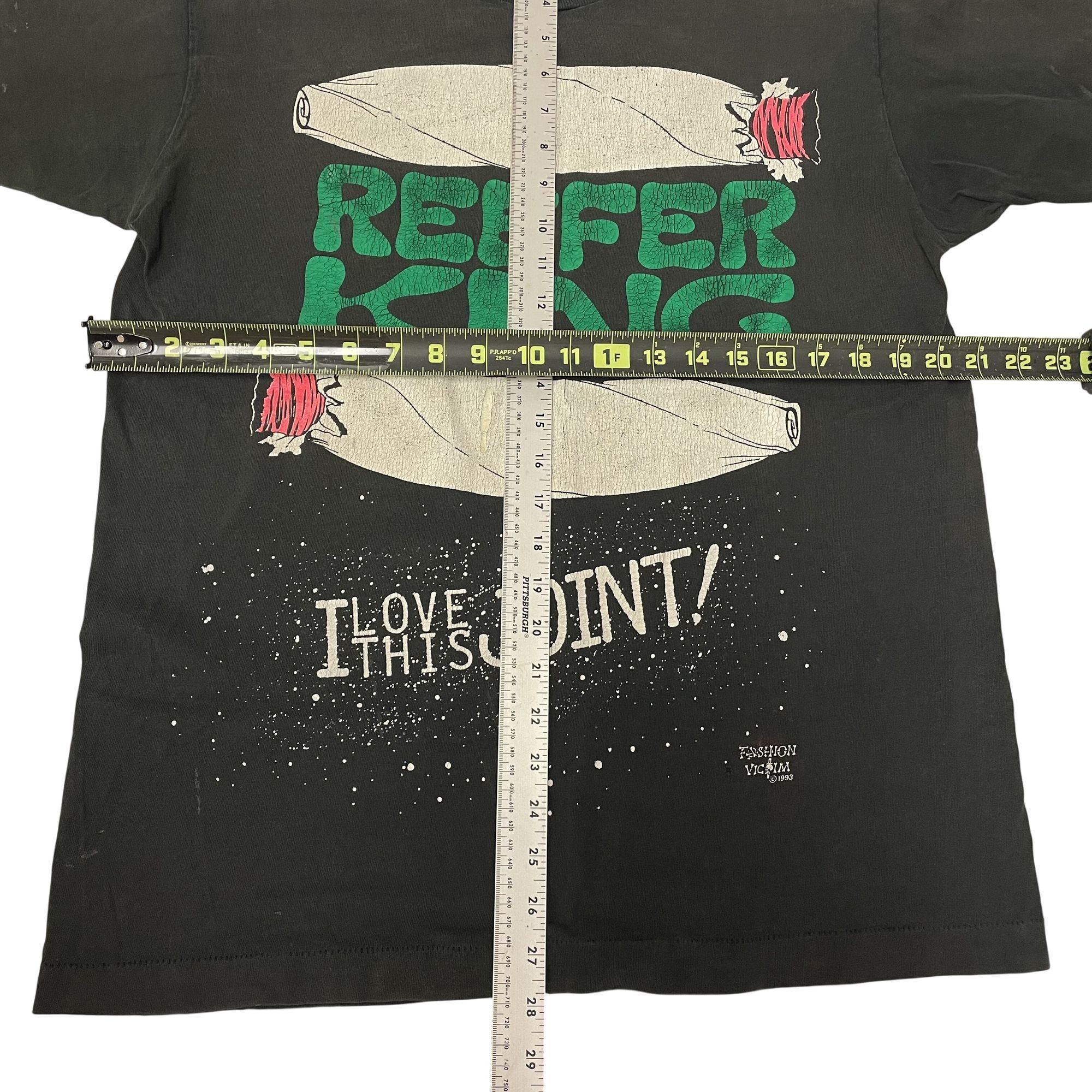 Fruit Of The Loom Vtg REEFER KING I Love This JOINT Pothead POT 1993 T Shirt Size US L / EU 52-54 / 3 - 9 Thumbnail