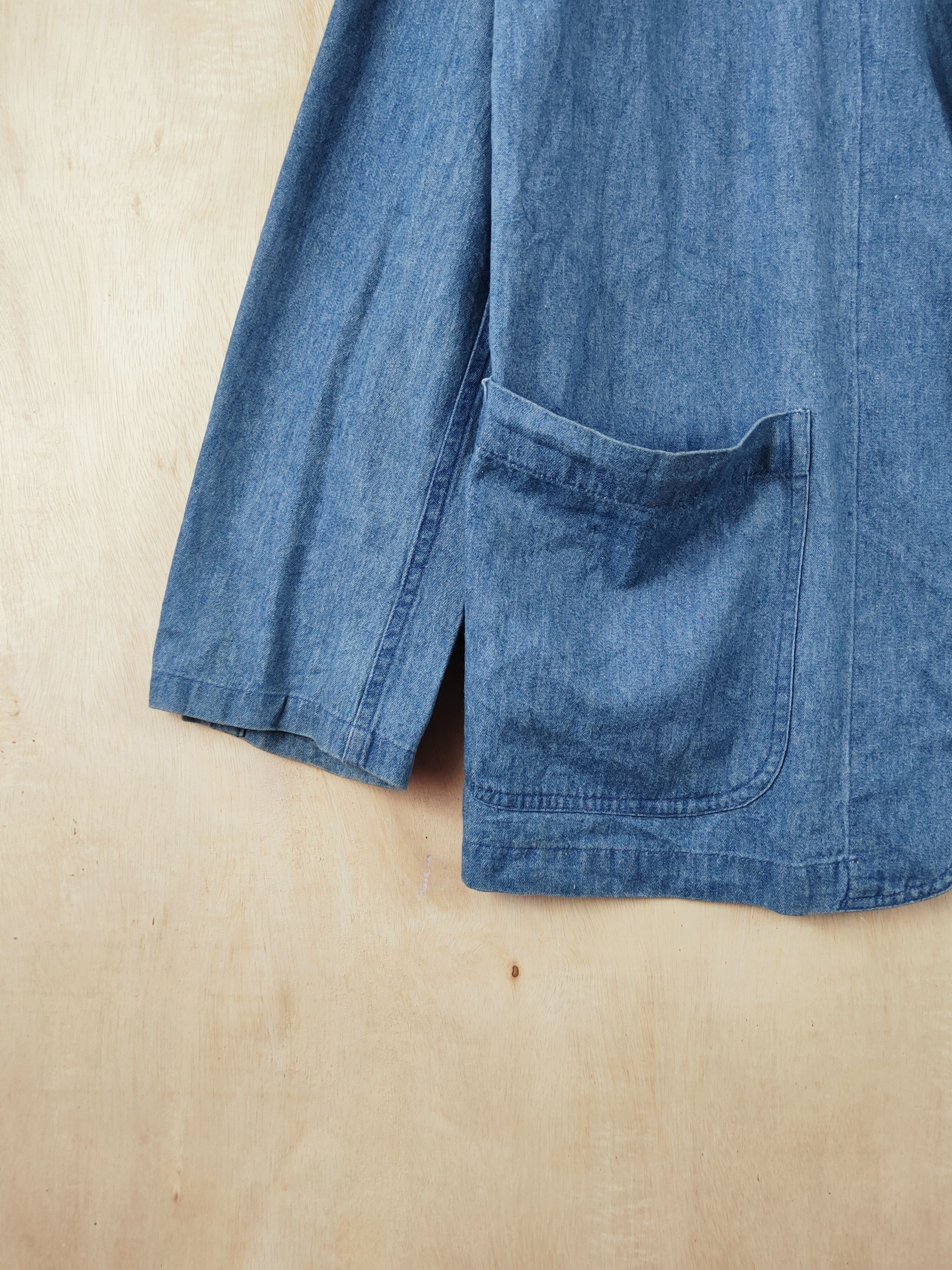 Japanese Brand × Vintage Retro Design 💥 Spinash Blue Soft Denim Jackets Size US L / EU 52-54 / 3 - 4 Thumbnail