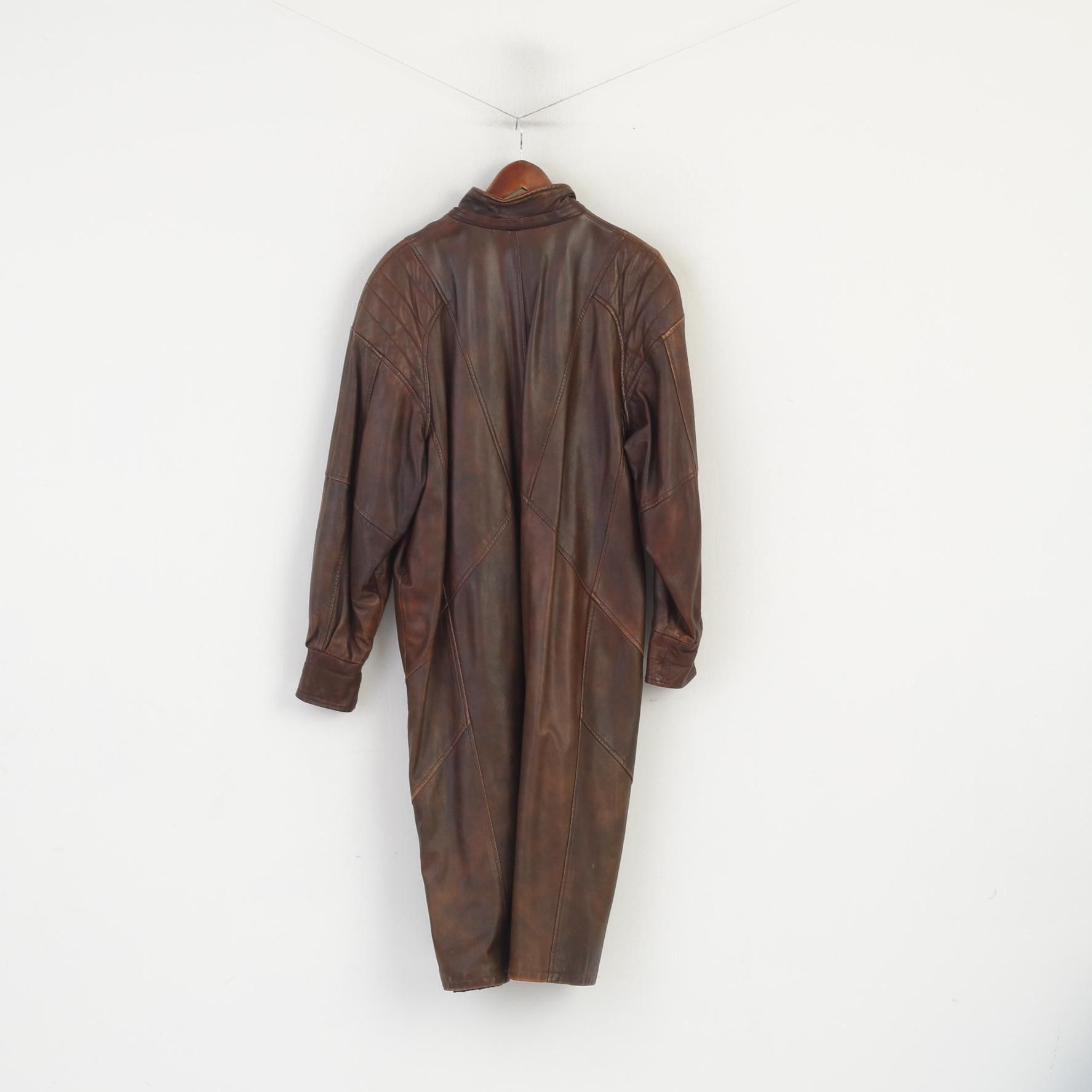 Vintage Mokka Nappa Finland Women 40 L Coat Brown 0185Leather Size L / US 10 / IT 46 - 7 Thumbnail