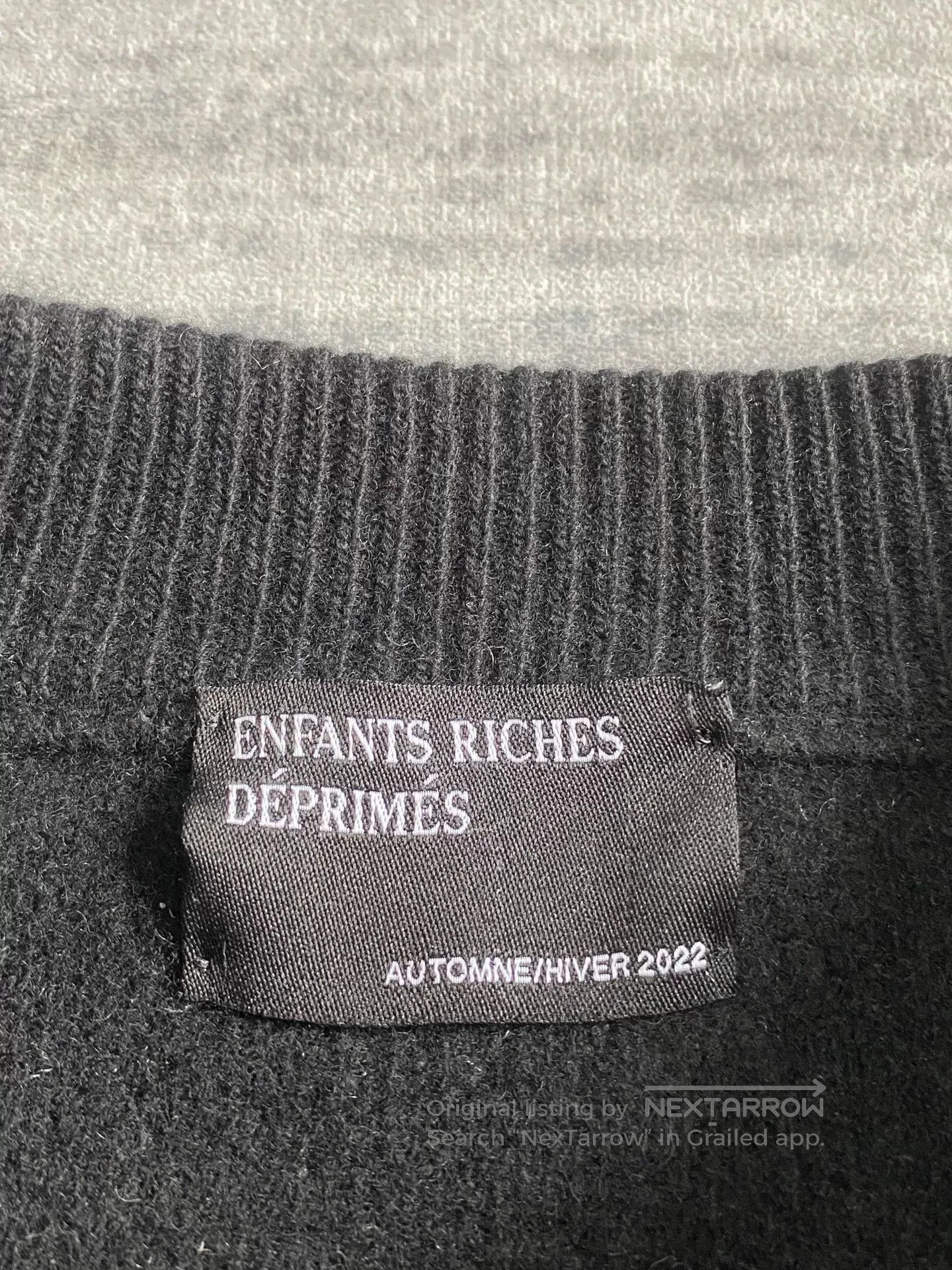 Enfants Riches Deprimes black and white checkered kids sweater. Size US XL / EU 56 / 4 - 6 Thumbnail