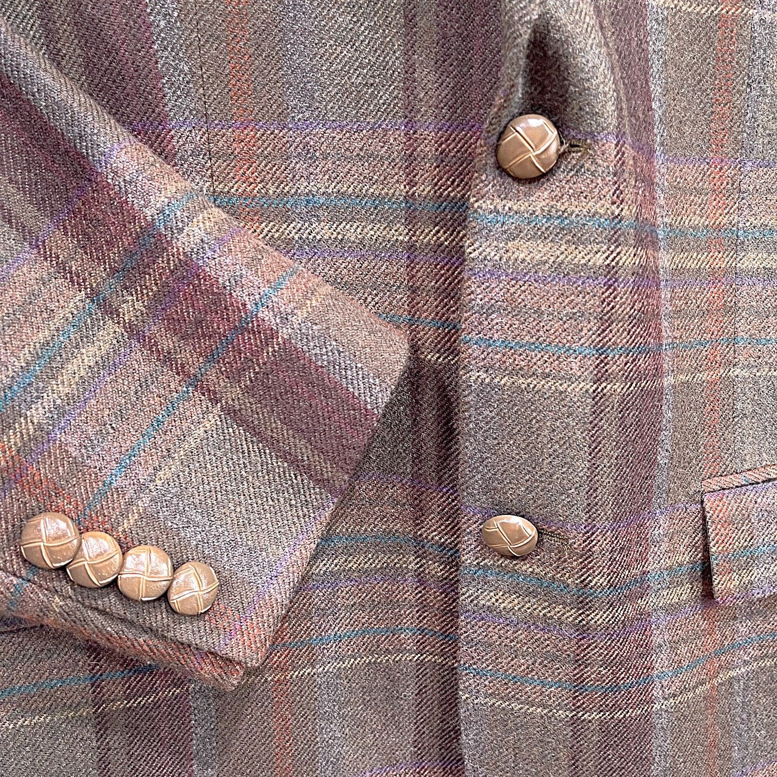 Paul Fredrick Paul Fredrick Wool Donegal Tweed Sport Coat Brown Plaid41R Size 40R - 3 Thumbnail
